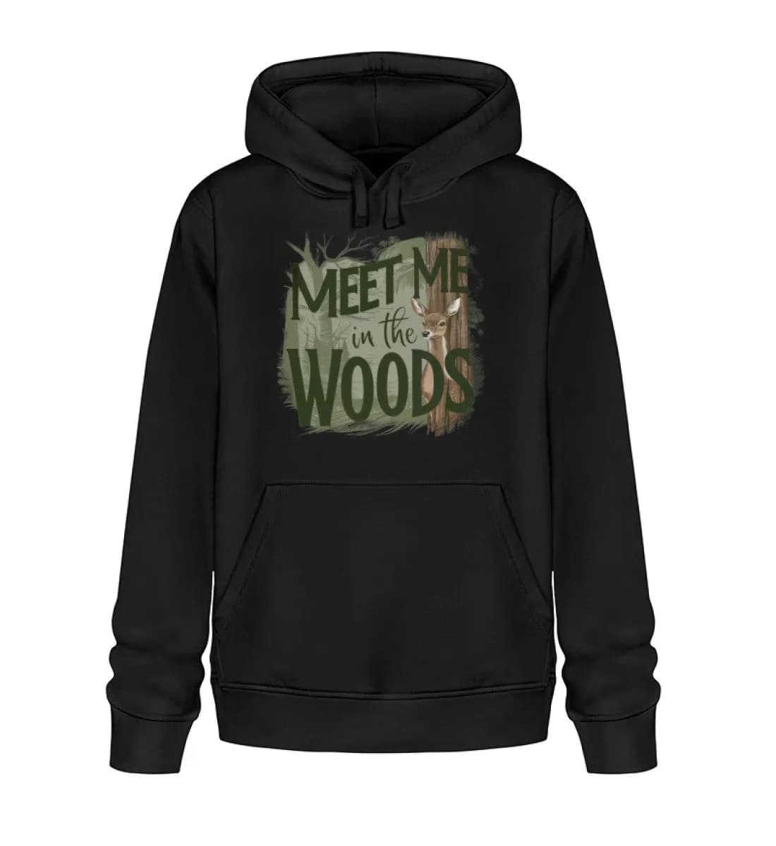 Meet me in the woods deer - Unisex Basic Bio Hoodie