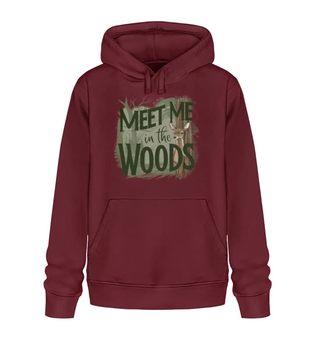 Meet me in the woods deer - Unisex Basic Bio Hoodie