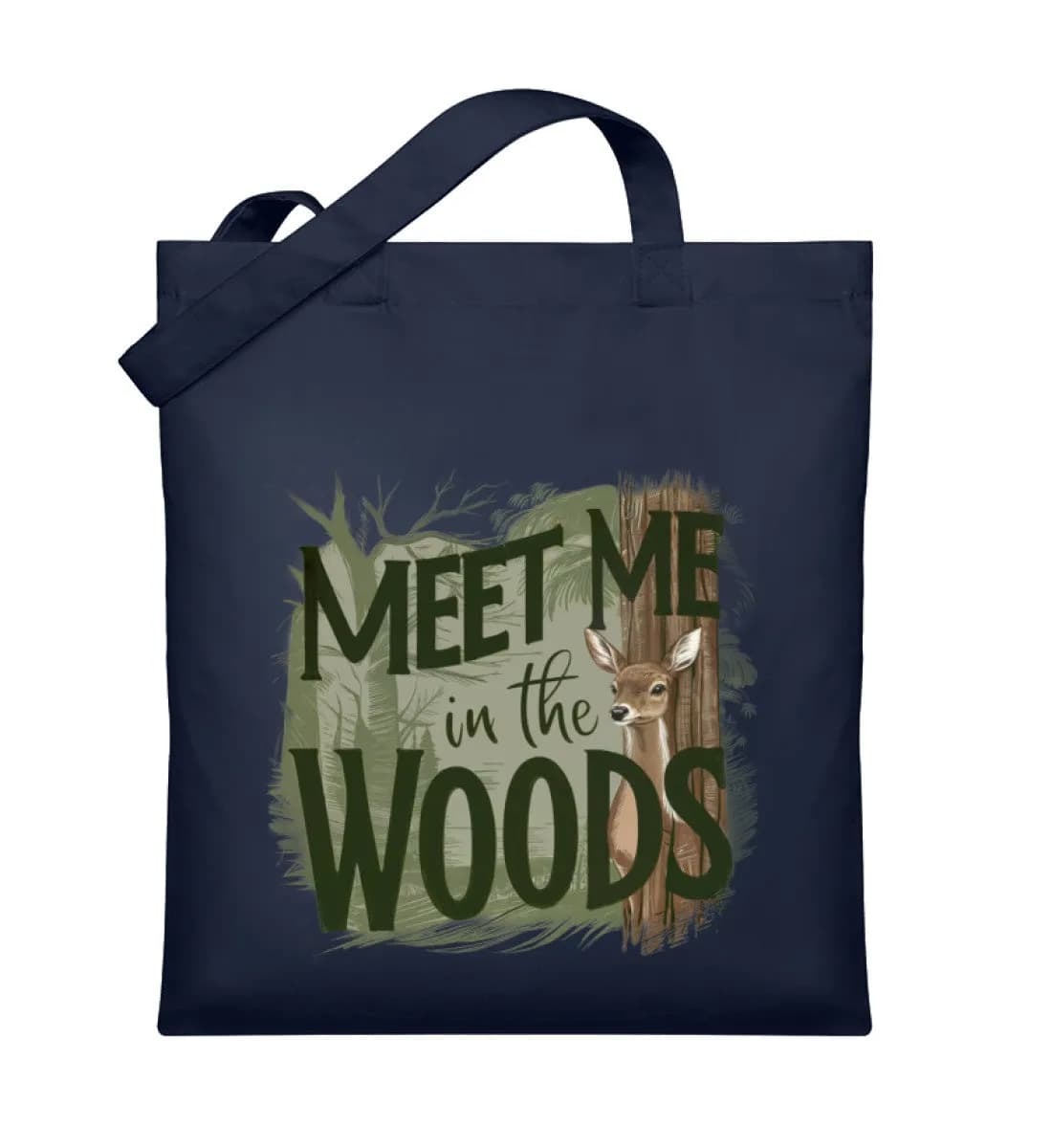 Meet me in the woods deer - Organic Jutebeutel