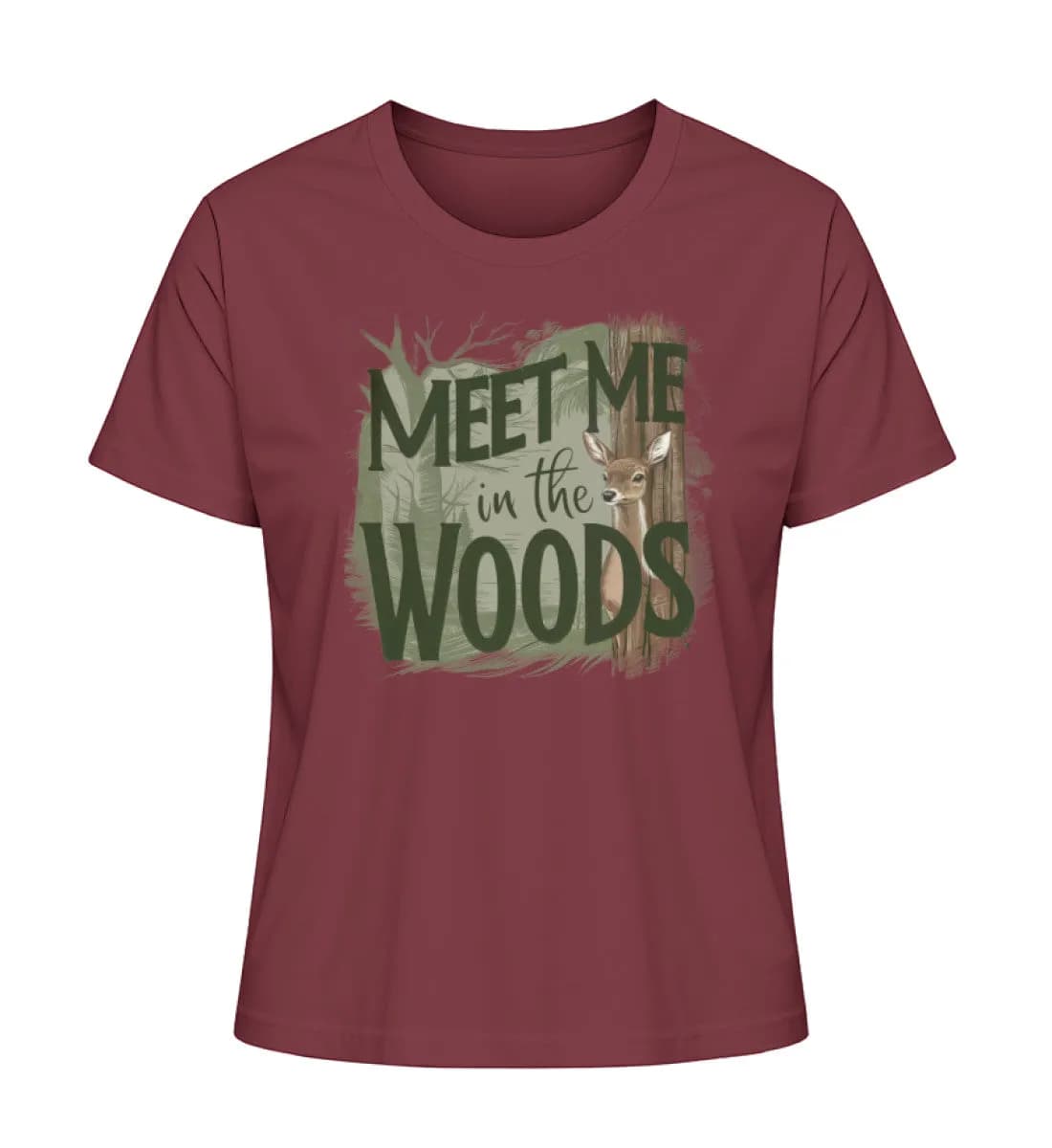 Meet me in the woods deer - Damen Premium Bio Shirt