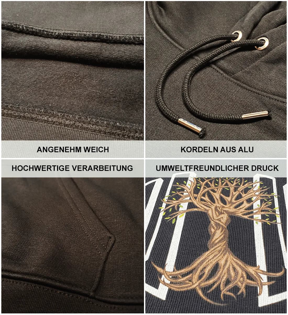 Retro Blumenhirsch - Unisex Premium Bio Hoodie