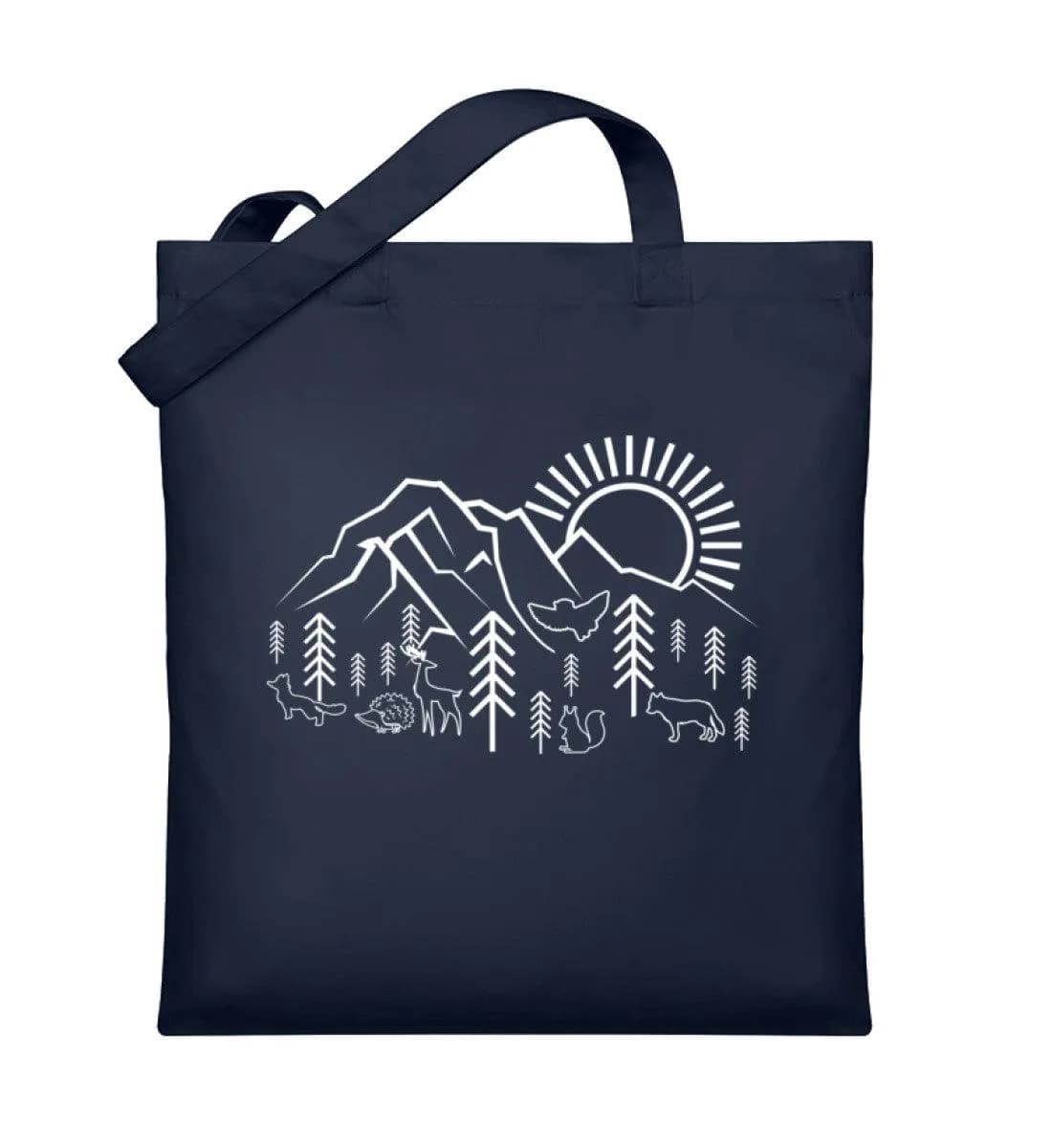 Berge Sonne Tiere - Organic Jutebeutel