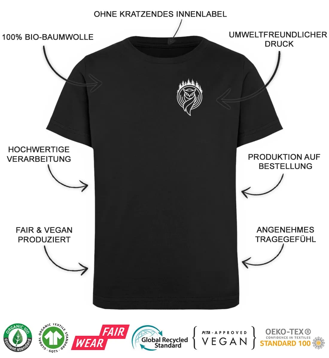 Einhorn Waldmagie erwacht - Kinder Bio T-Shirt