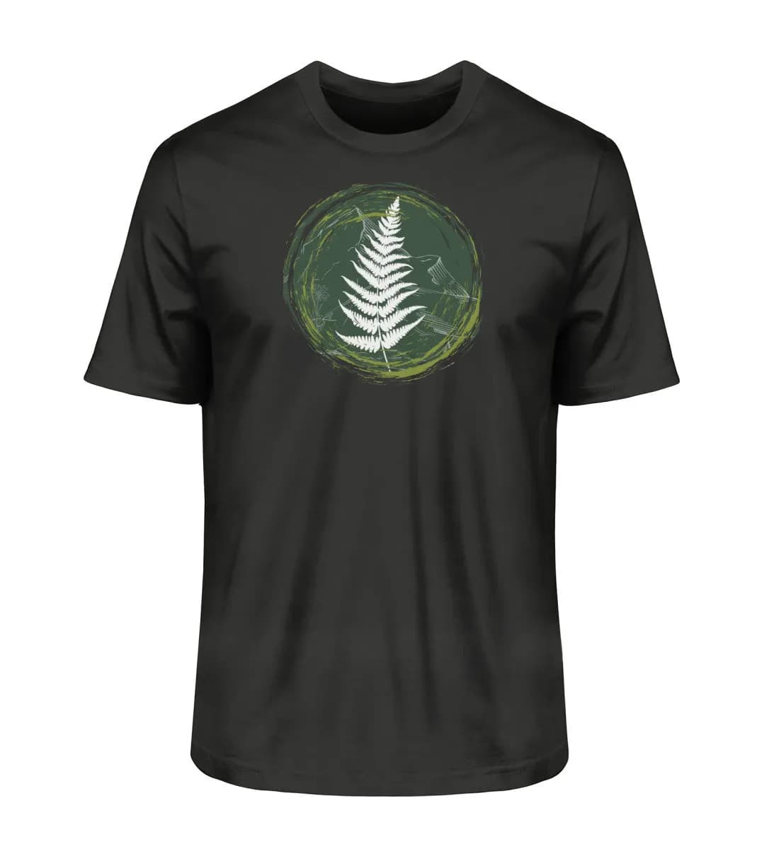 Farn, Berge und Edelweiß - Herren Premium Bio Shirt