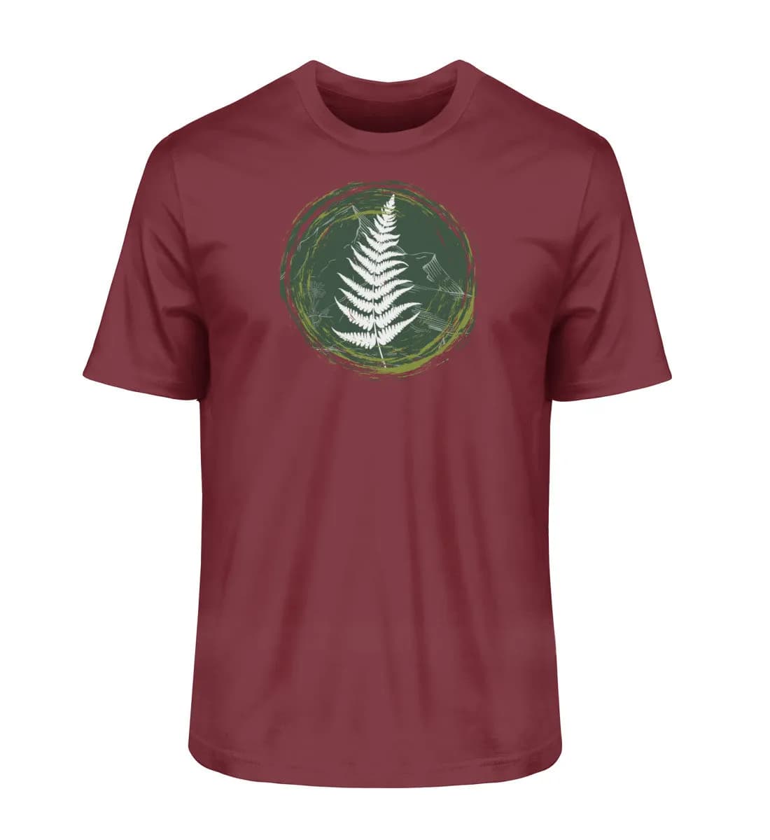 Farn, Berge und Edelweiß - Herren Premium Bio Shirt