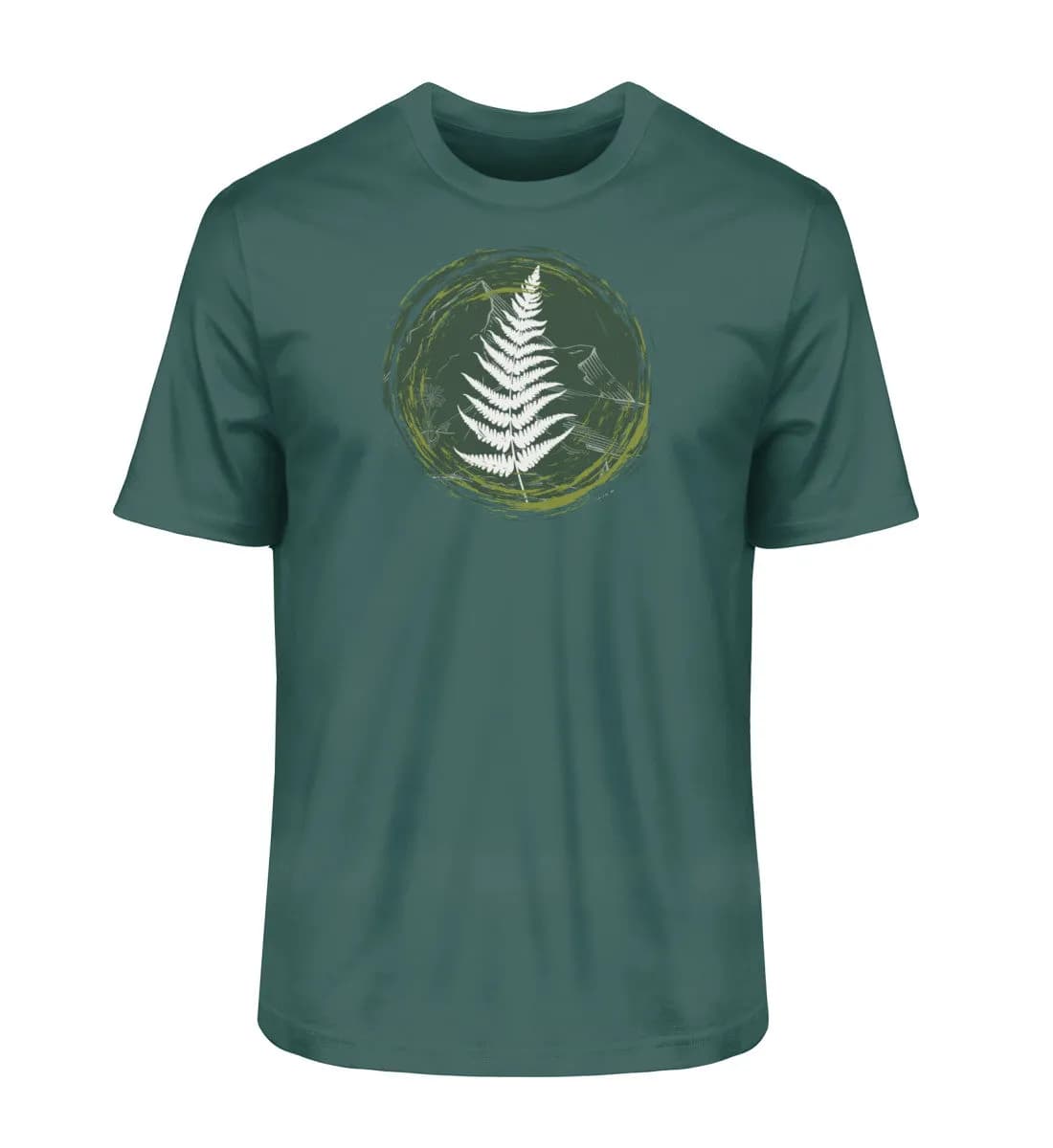 Farn, Berge und Edelweiß - Herren Premium Bio Shirt