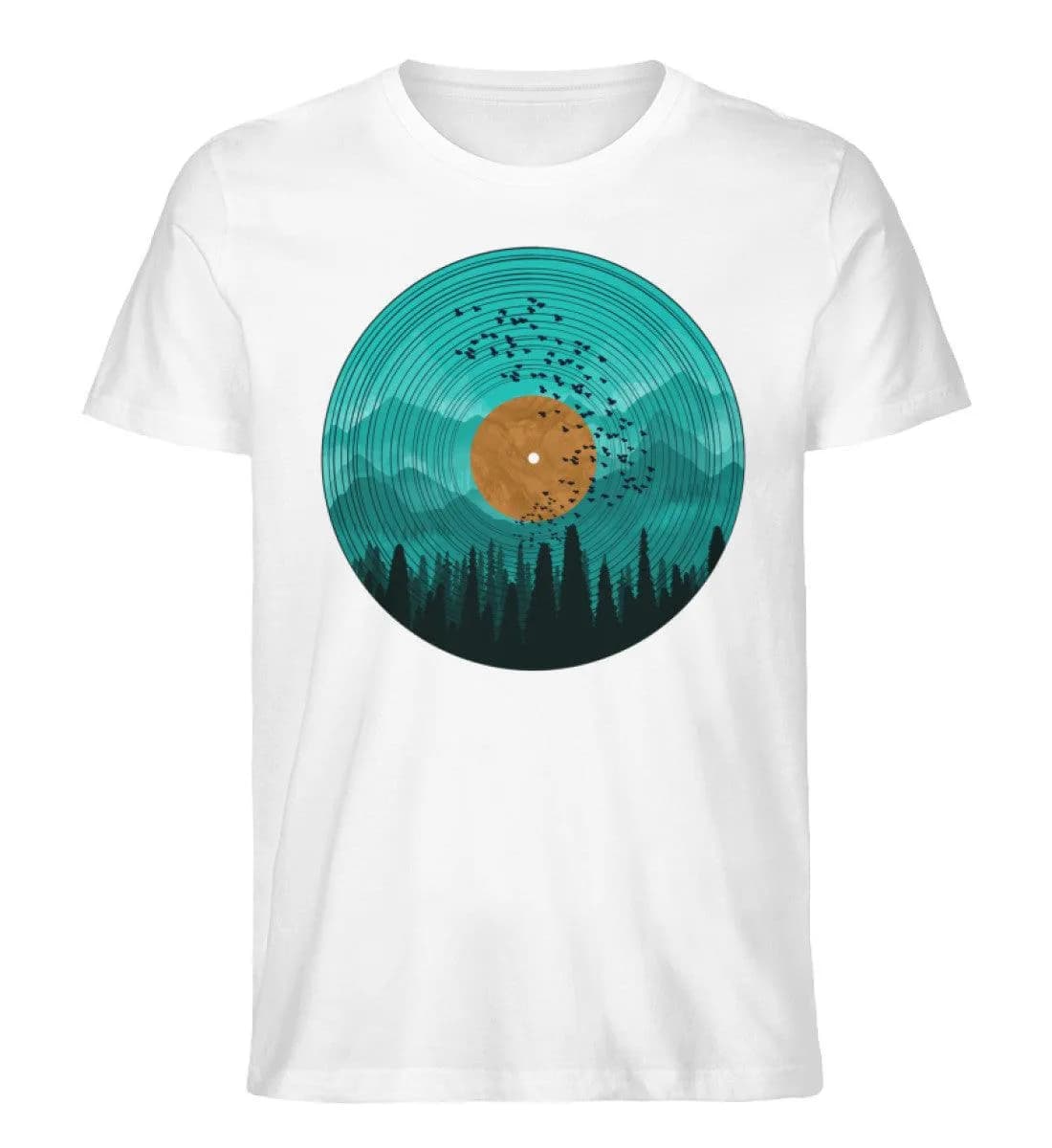Wald auf Schallplatte türkis - Herren Premium Bio Shirt