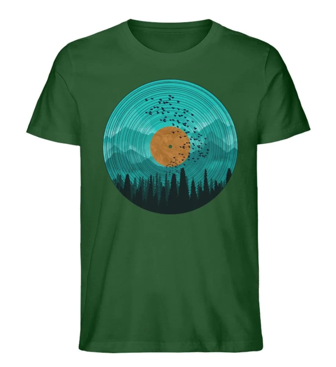 Wald auf Schallplatte türkis - Herren Premium Bio Shirt