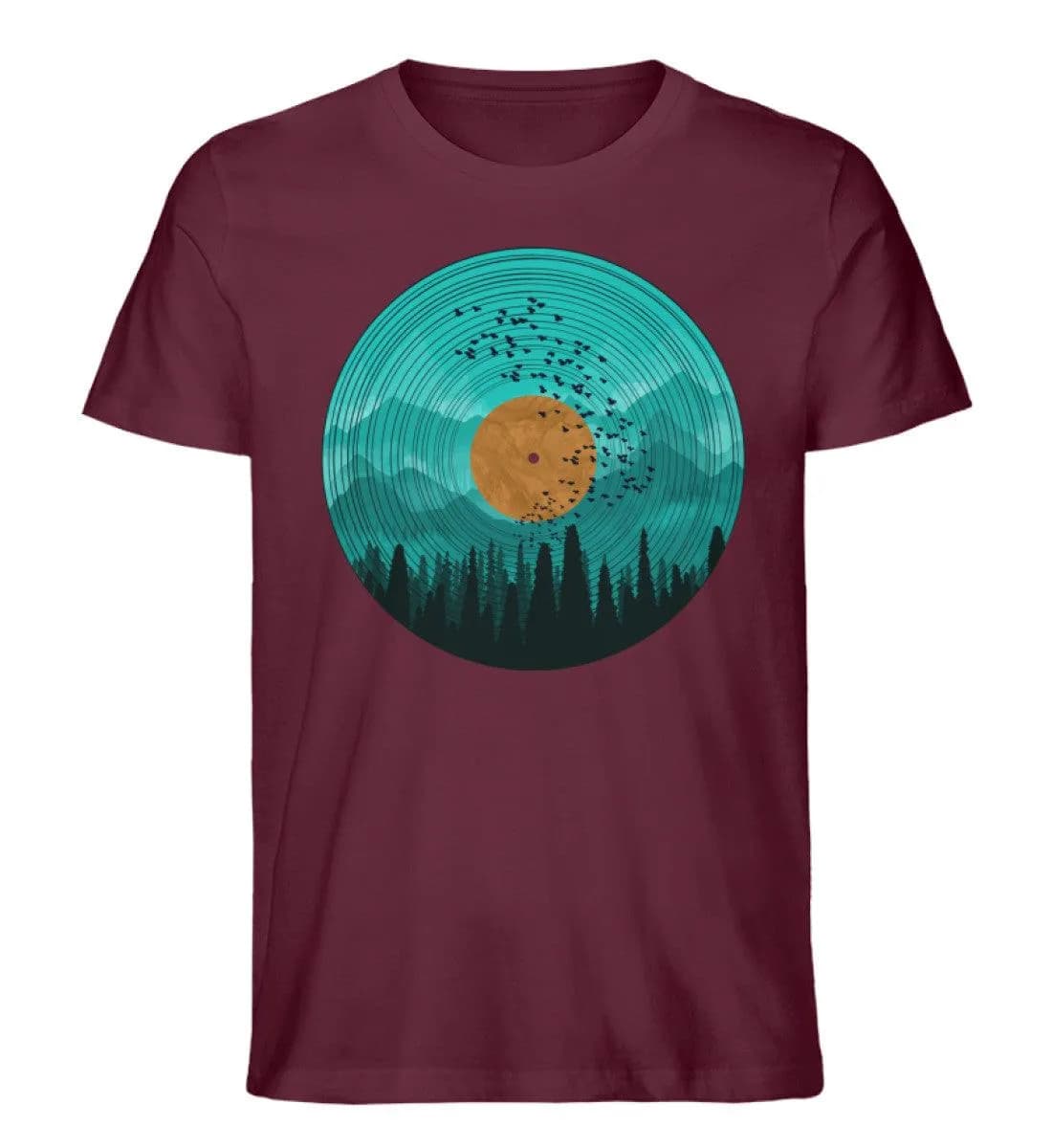 Wald auf Schallplatte türkis - Herren Premium Bio Shirt