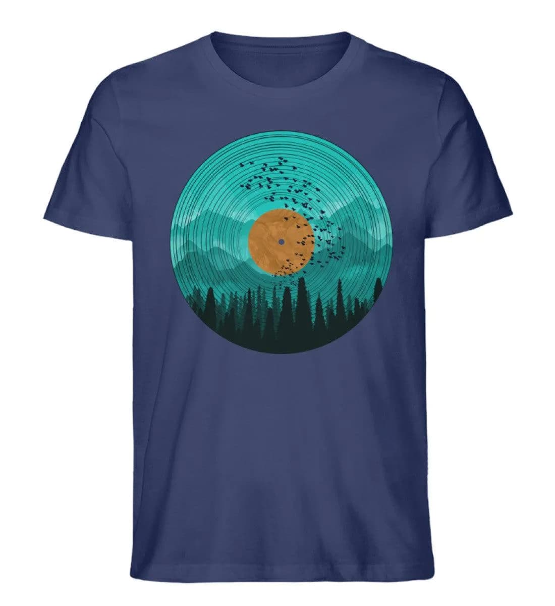 Wald auf Schallplatte türkis - Herren Premium Bio Shirt