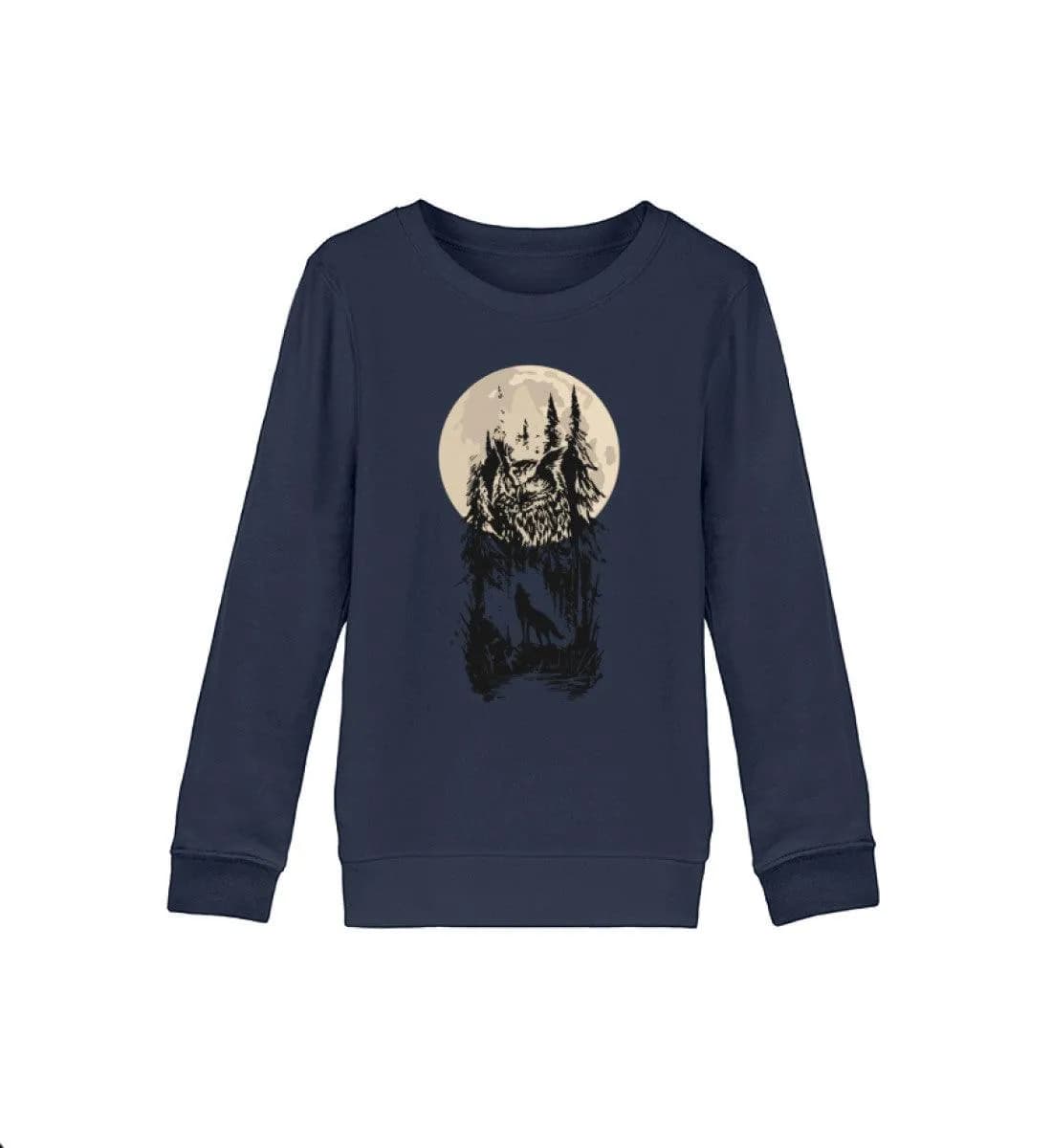Eule mit Mond - Kinder Bio Sweatshirt