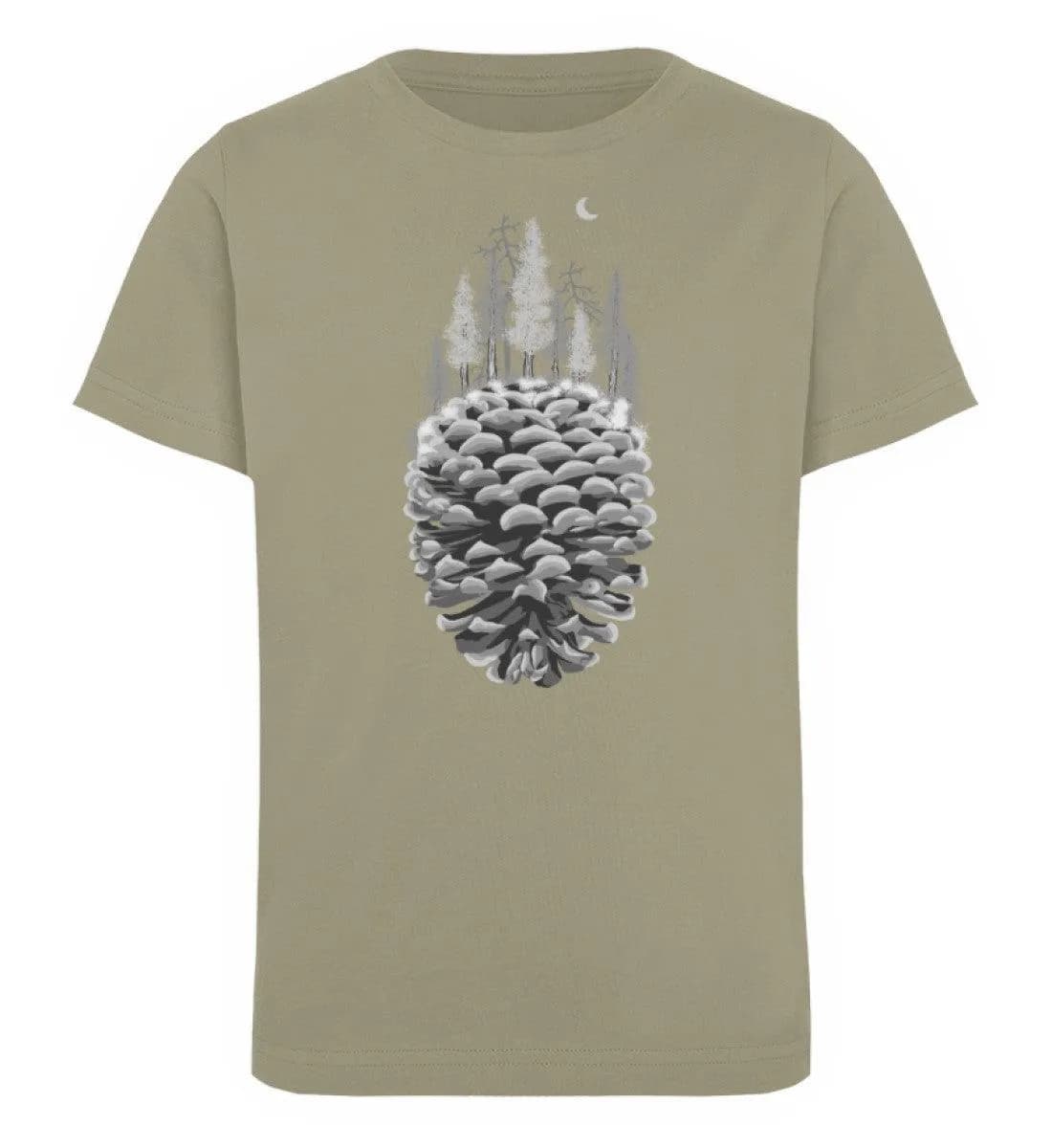 Bäume auf Tannenzapfen grau - Kinder Bio T-Shirt