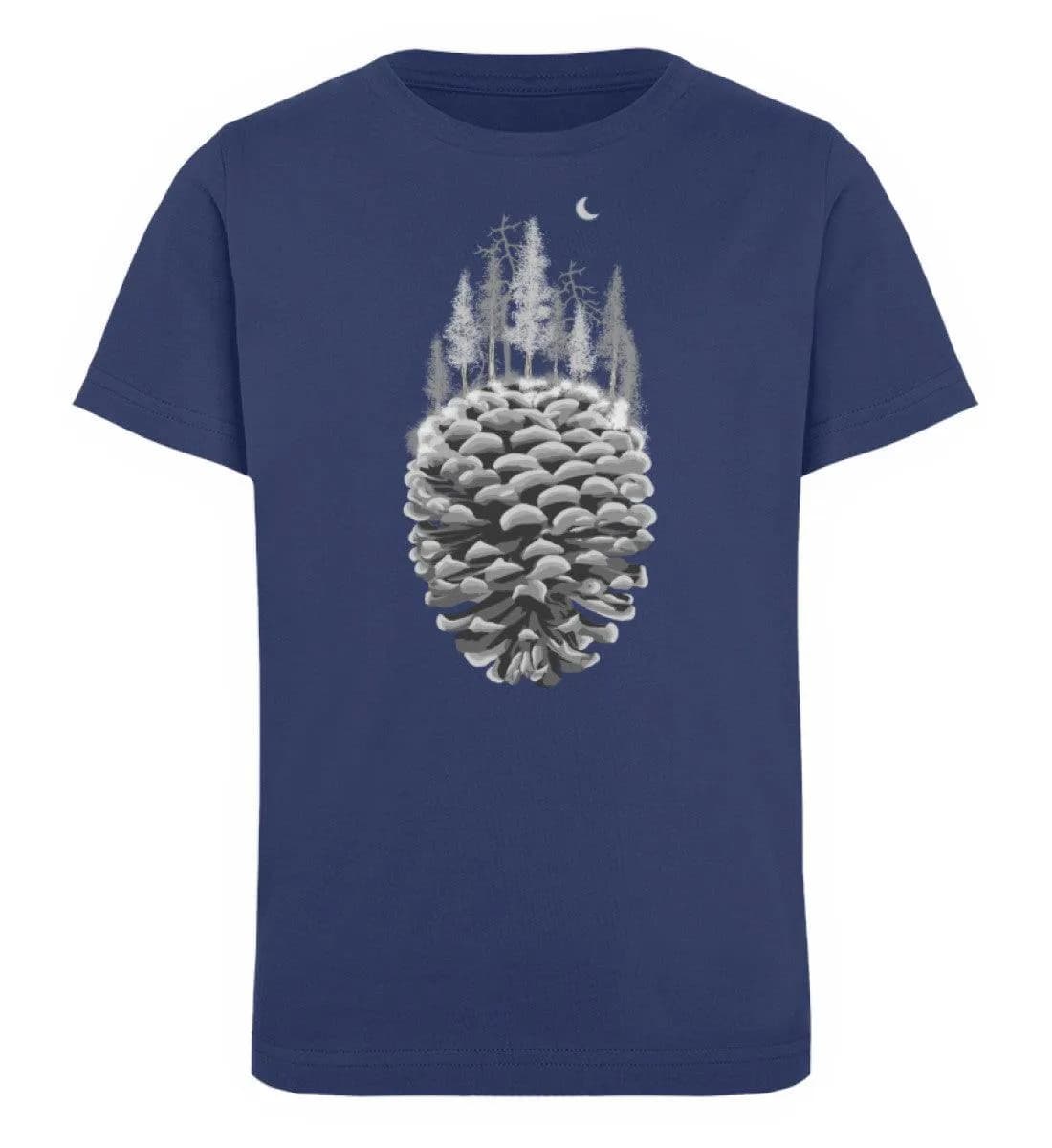Bäume auf Tannenzapfen grau - Kinder Bio T-Shirt