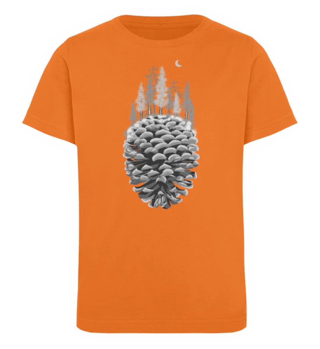 Bäume auf Tannenzapfen grau - Kinder Bio T-Shirt