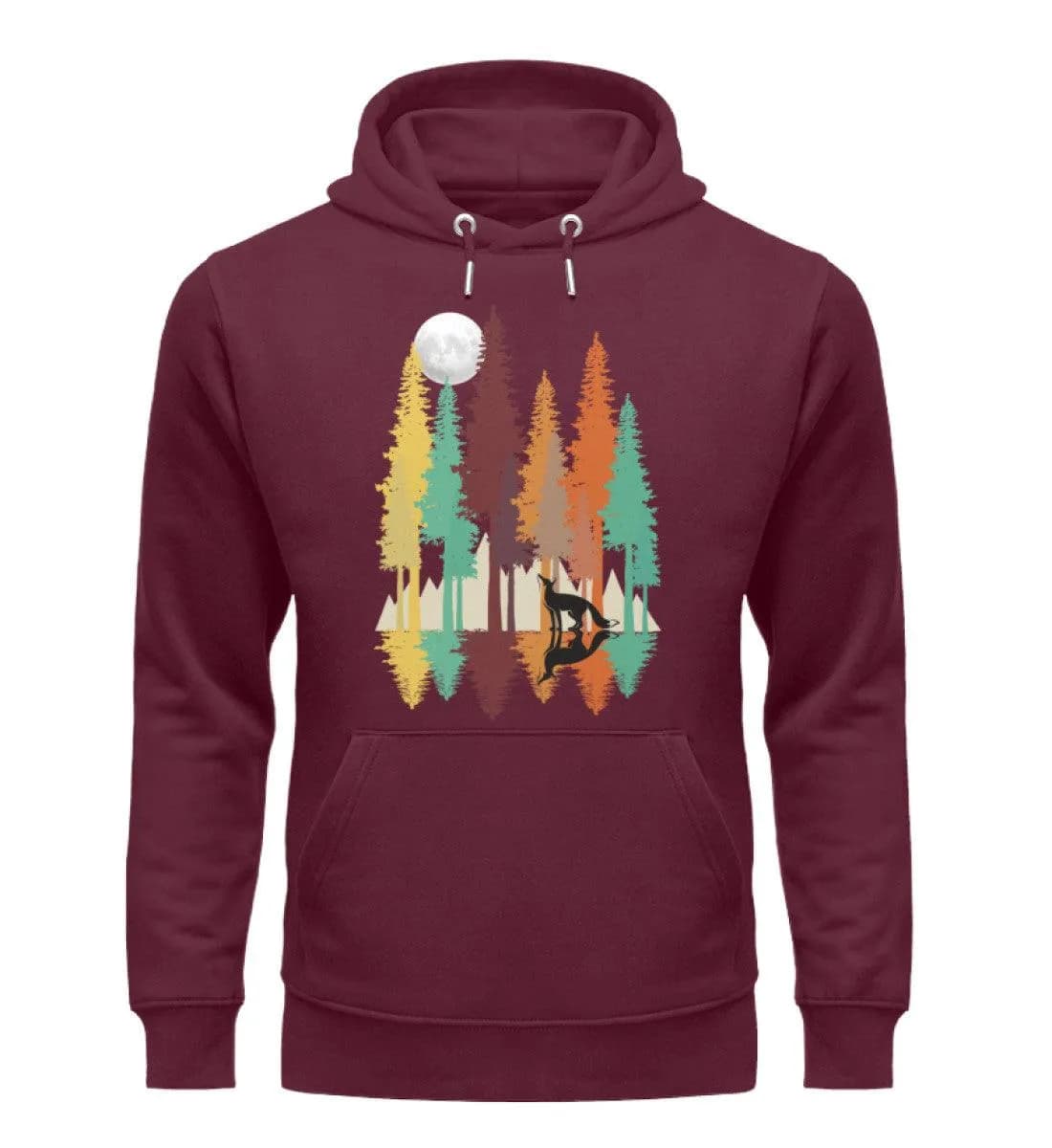 Fuchs im Wald mit Mond - Unisex Premium Bio Hoodie