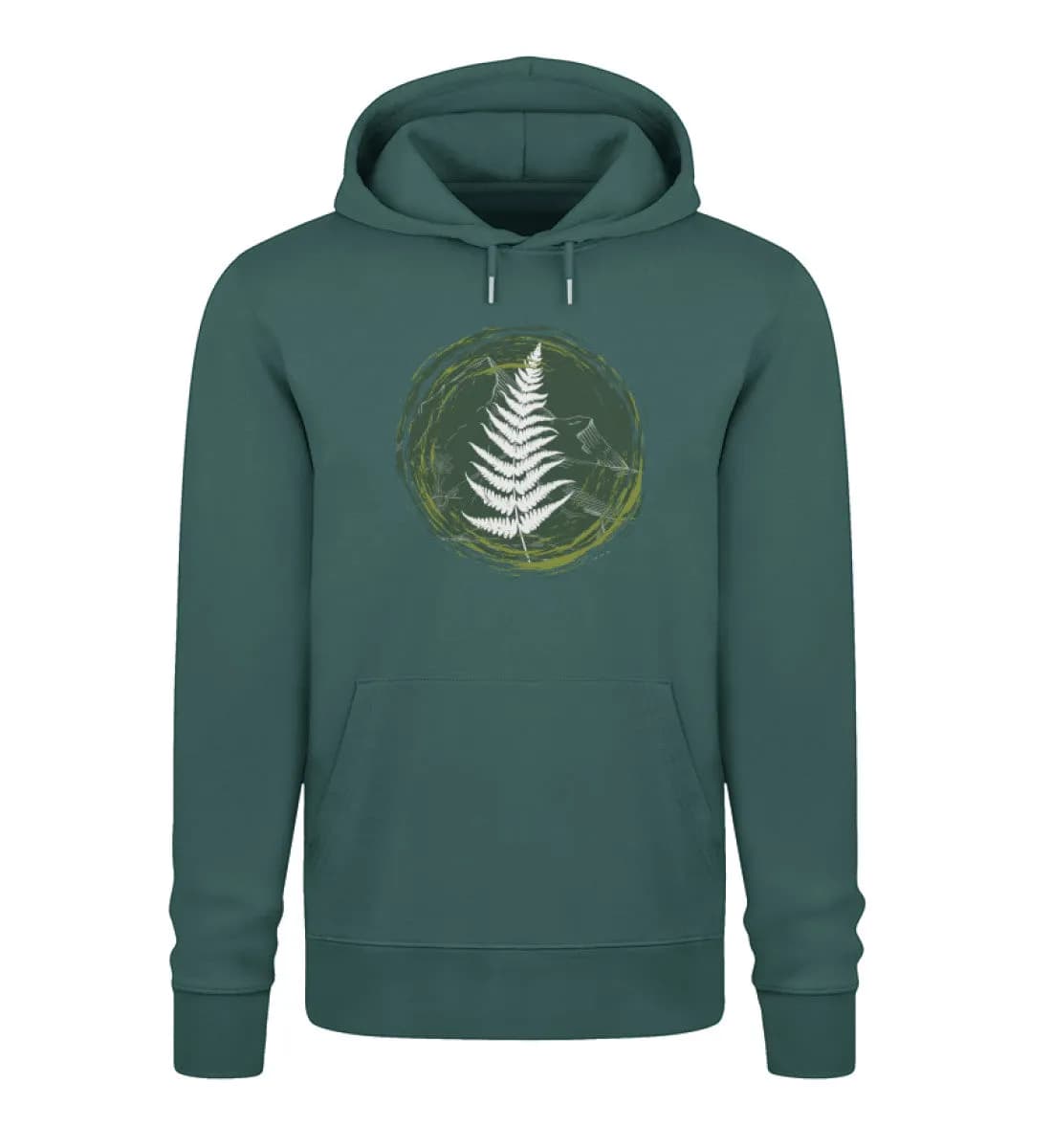 Farn, Berge und Edelweiß - Unisex Premium Bio Hoodie