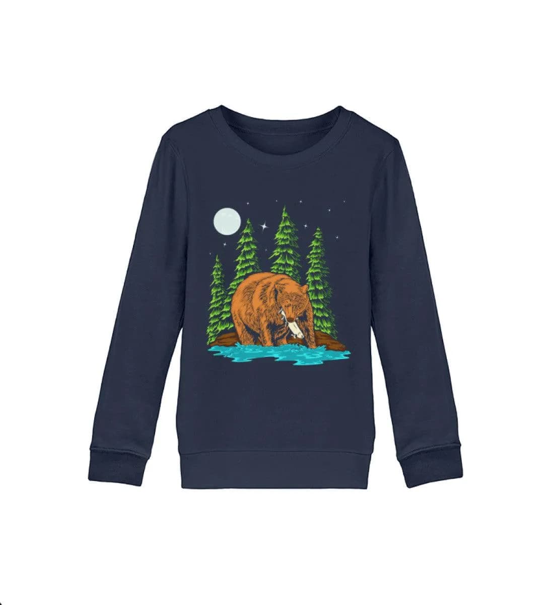 Bär fängt Fisch - Kinder Bio Sweatshirt