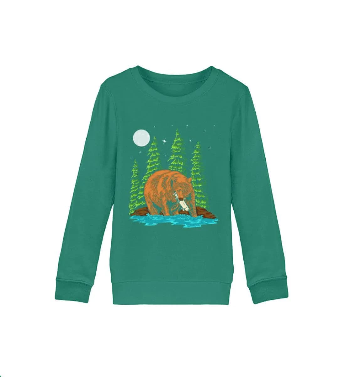 Bär fängt Fisch - Kinder Bio Sweatshirt