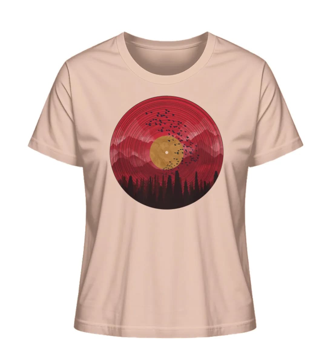 Wald auf Schallplatte rot - Damen Premium Bio Shirt