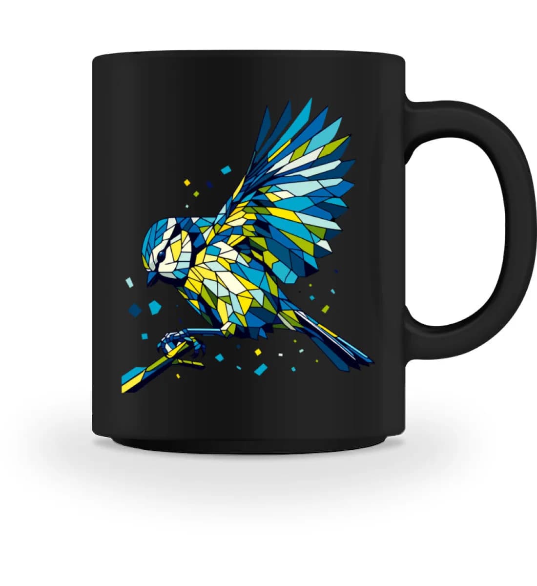 Blaumeise Polygon bunt - Tasse