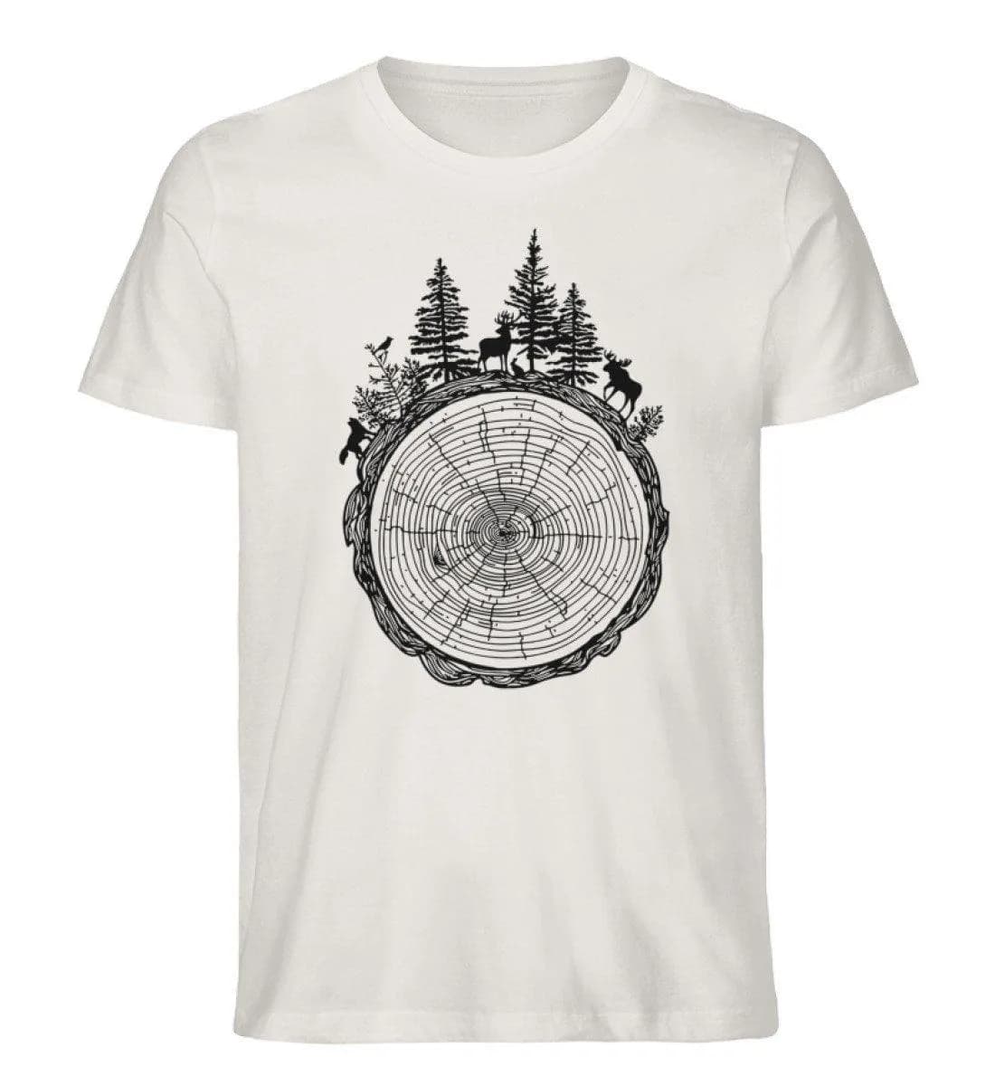 Wald auf Baumquerschnitt - Herren Premium Bio Shirt