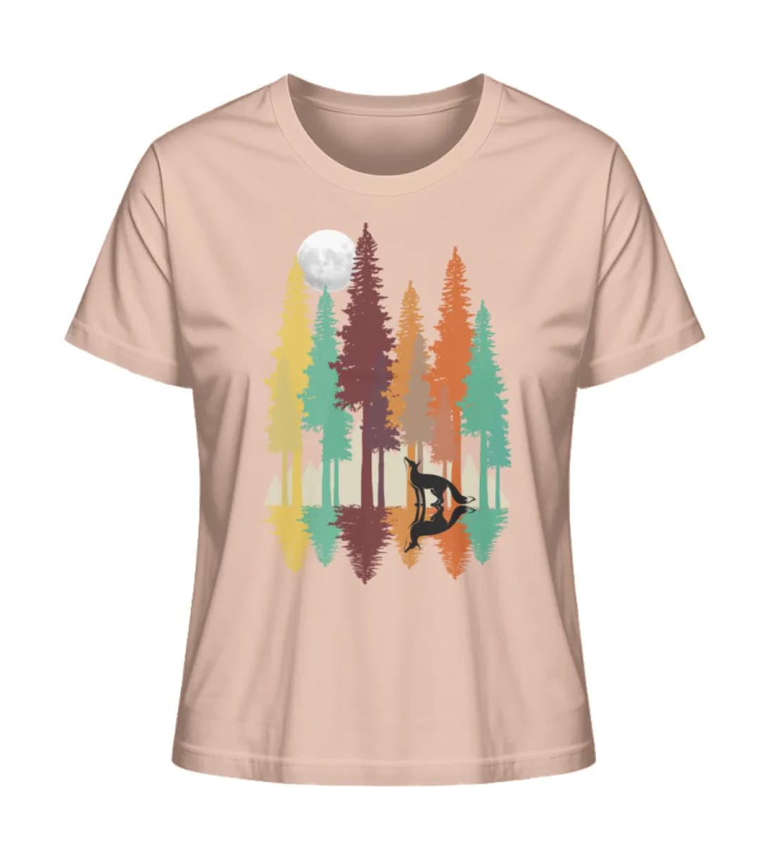 Fuchs im Wald mit Mond - Damen Premium Bio Shirt