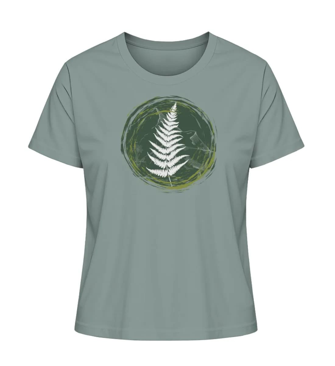 Farn, Berge und Edelweiß - Damen Premium Bio Shirt