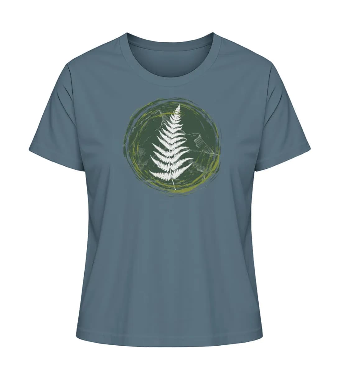 Farn, Berge und Edelweiß - Damen Premium Bio Shirt