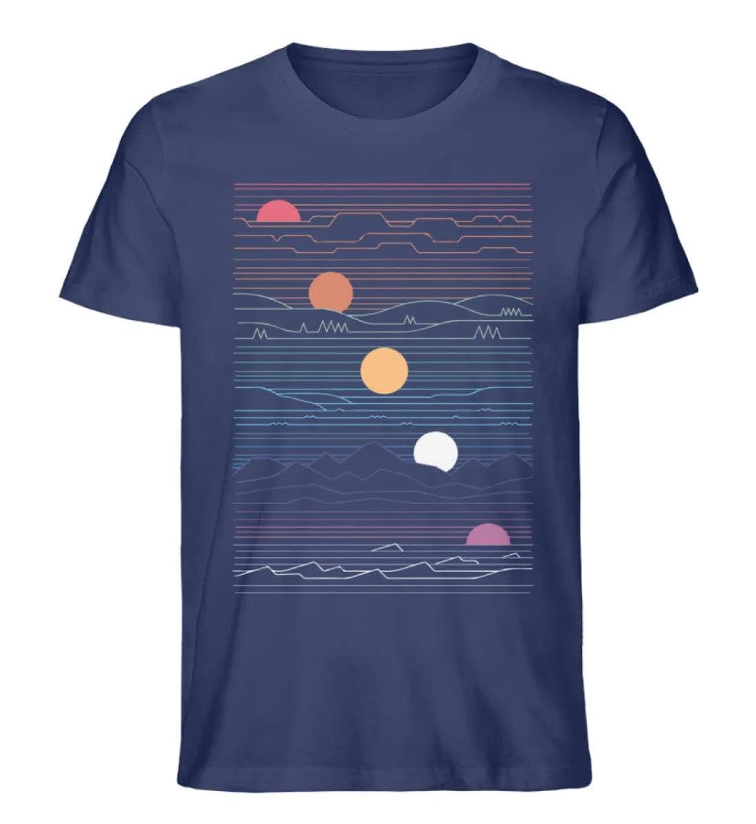 Sonne Berge Linien - Herren Premium Bio Shirt