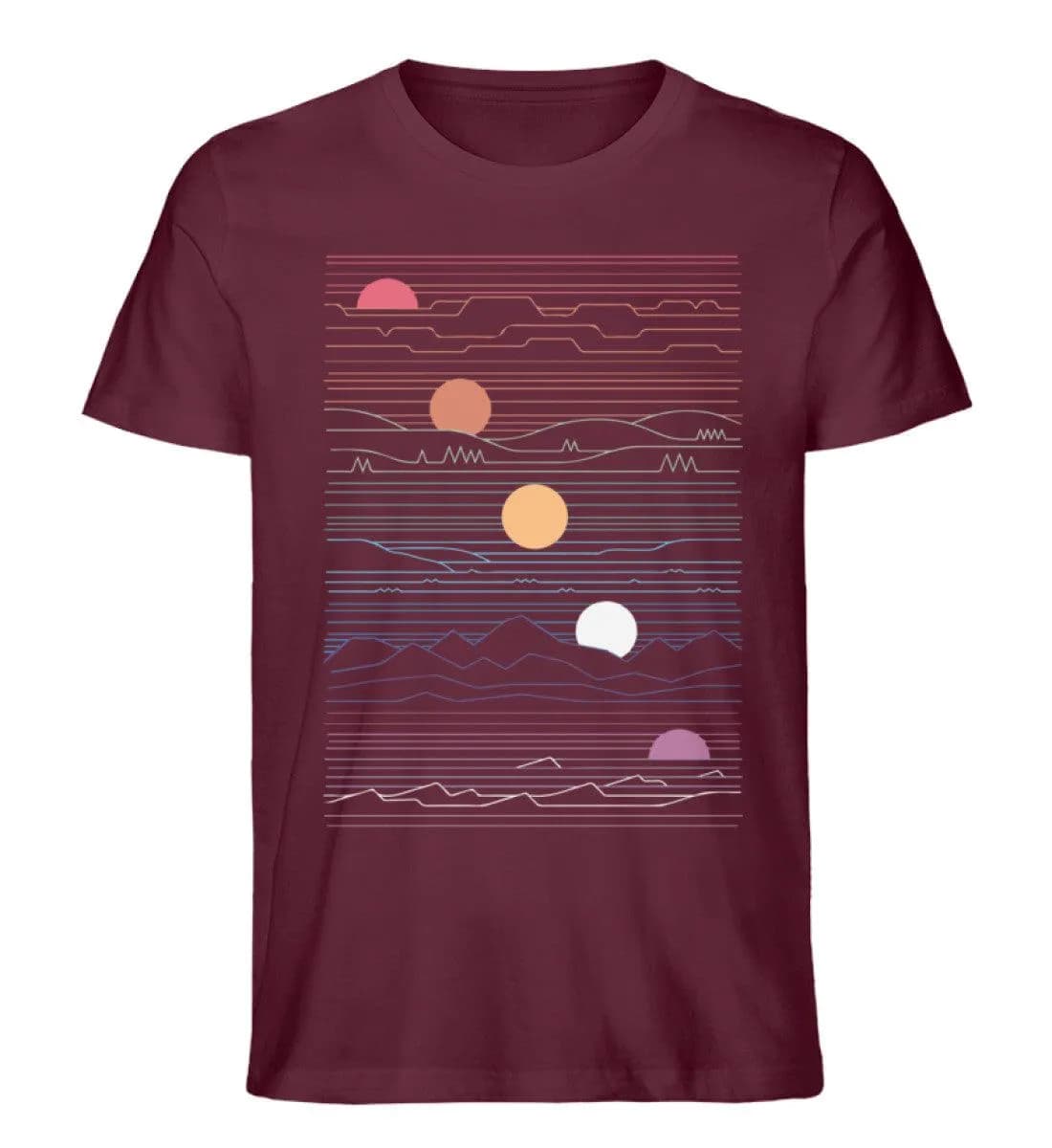 Sonne Berge Linien - Herren Premium Bio Shirt