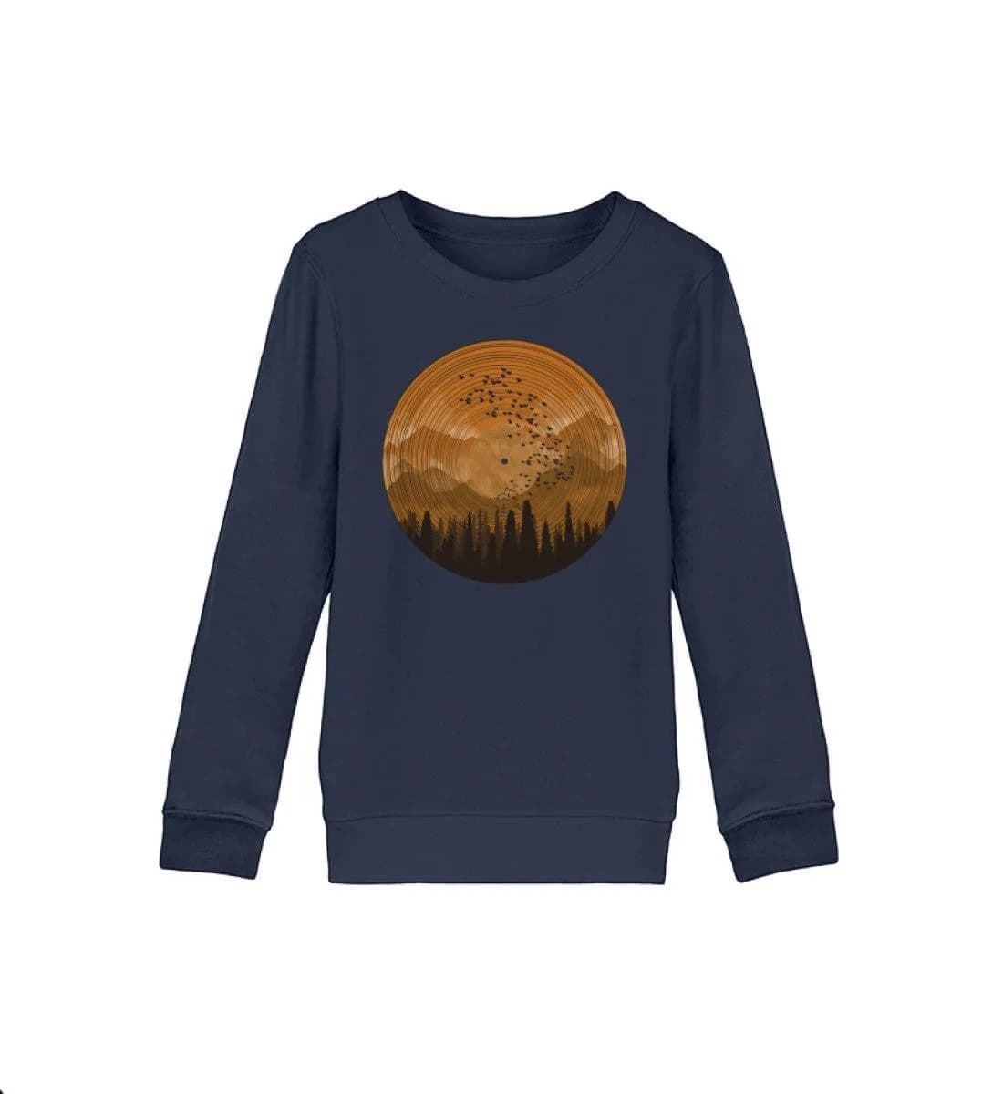 Wald auf Schallplatte orange - Kinder Bio Sweatshirt