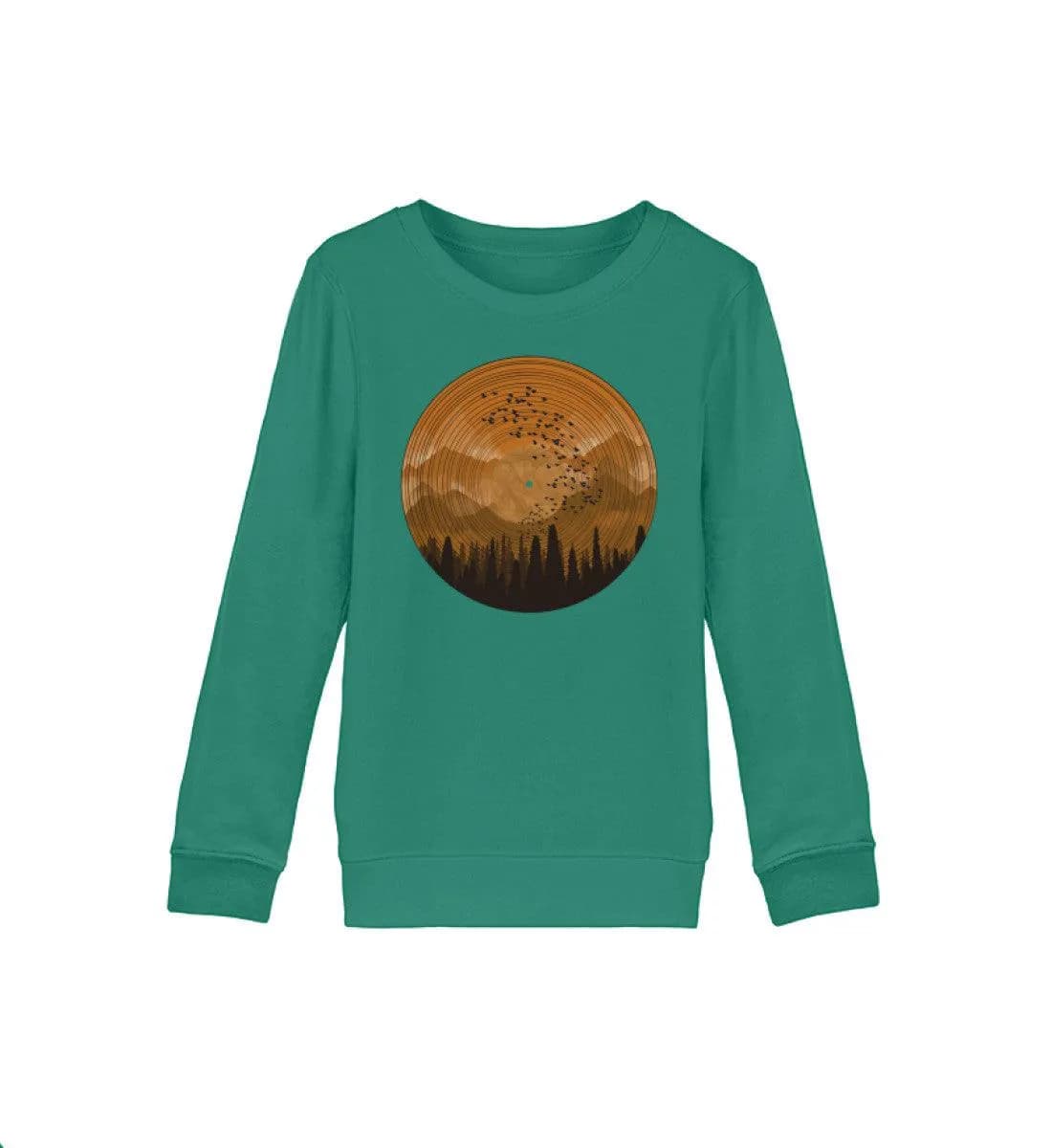 Wald auf Schallplatte orange - Kinder Bio Sweatshirt