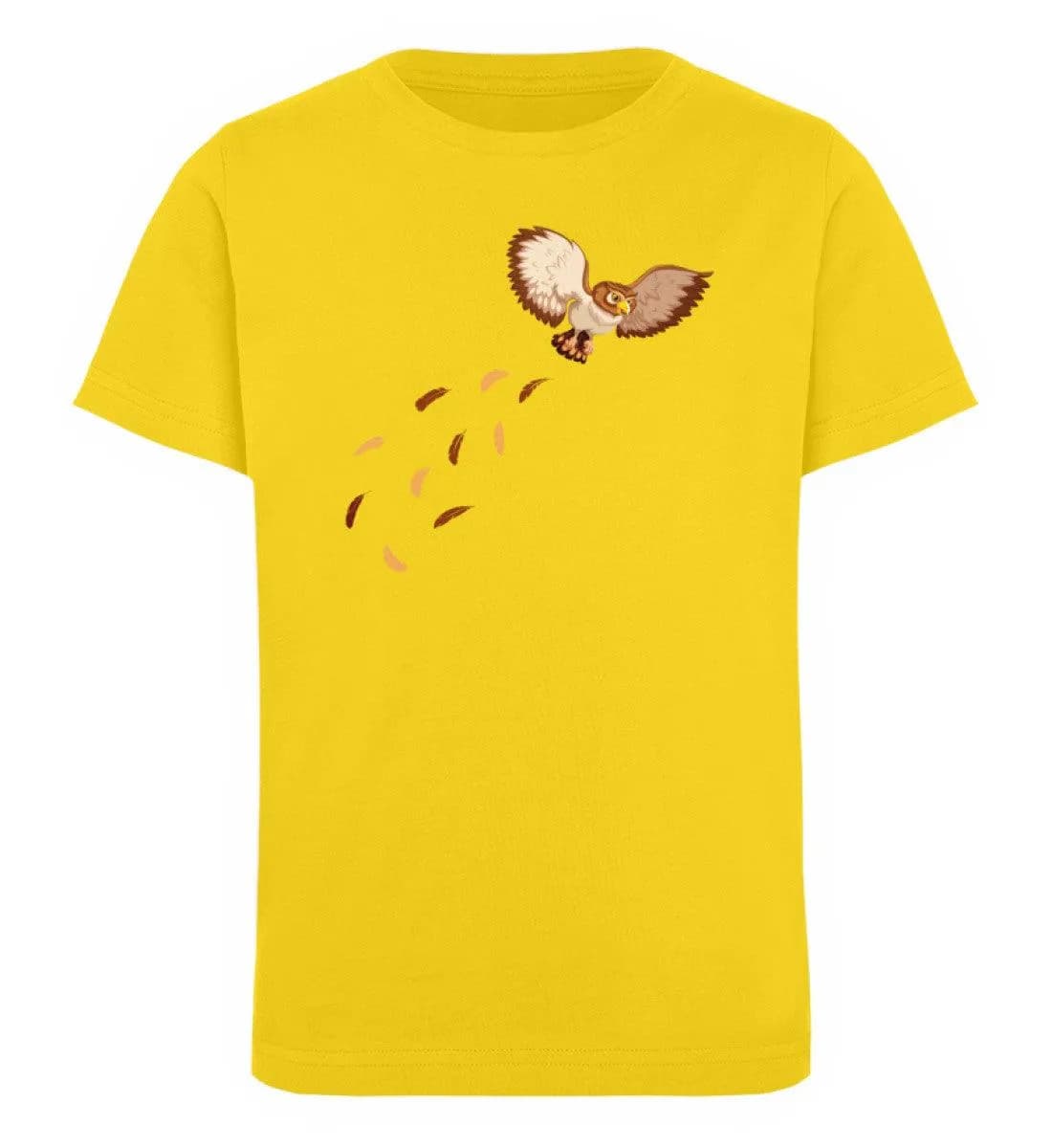 Eule Brust mit Federn - Kinder Bio T-Shirt
