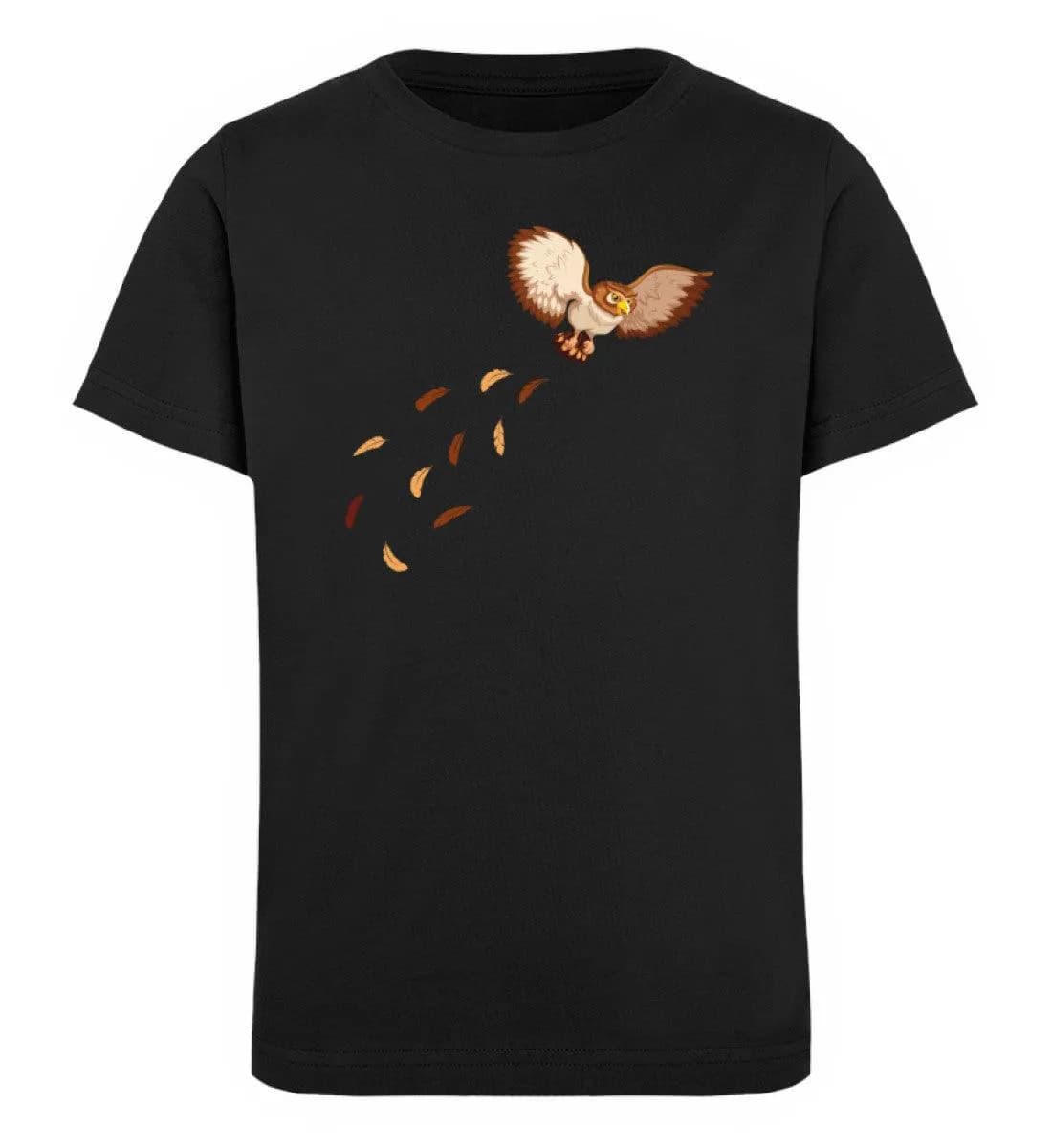 Eule Brust mit Federn - Kinder Bio T-Shirt