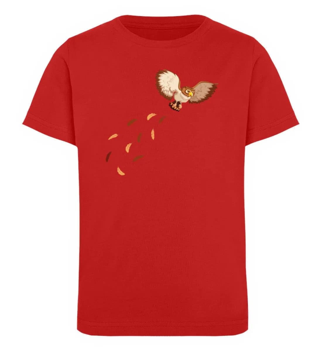 Eule Brust mit Federn - Kinder Bio T-Shirt