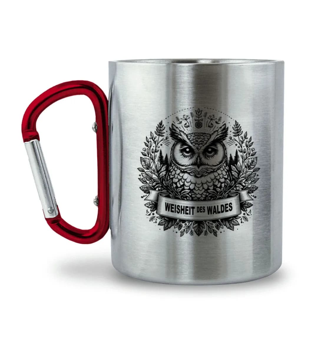 Weisheit des Waldes - Edelstahltasse mit Karabinergriff