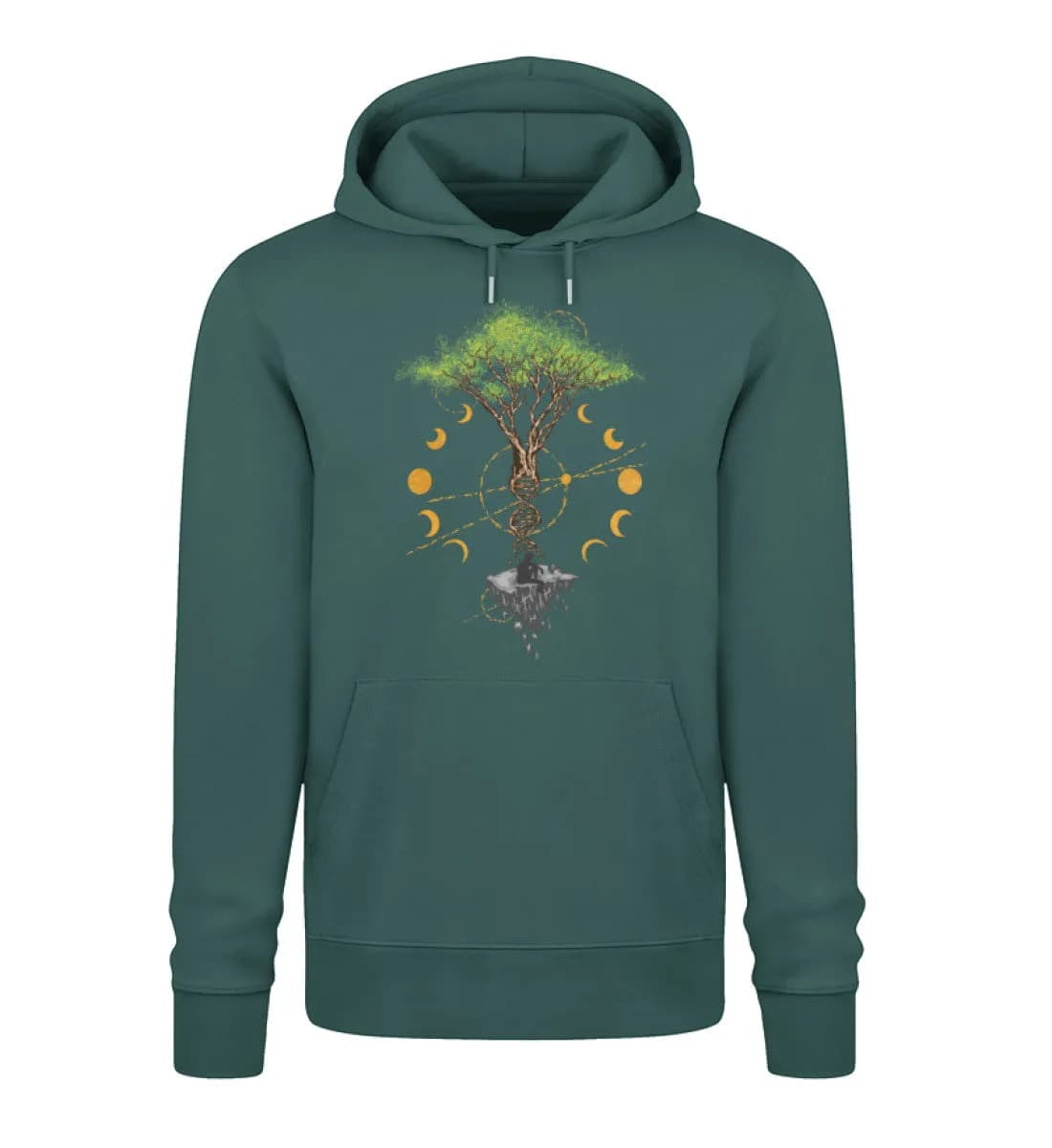 Tree DNA Moon with Man Frontprint - Unisex Premium Bio Hoodie