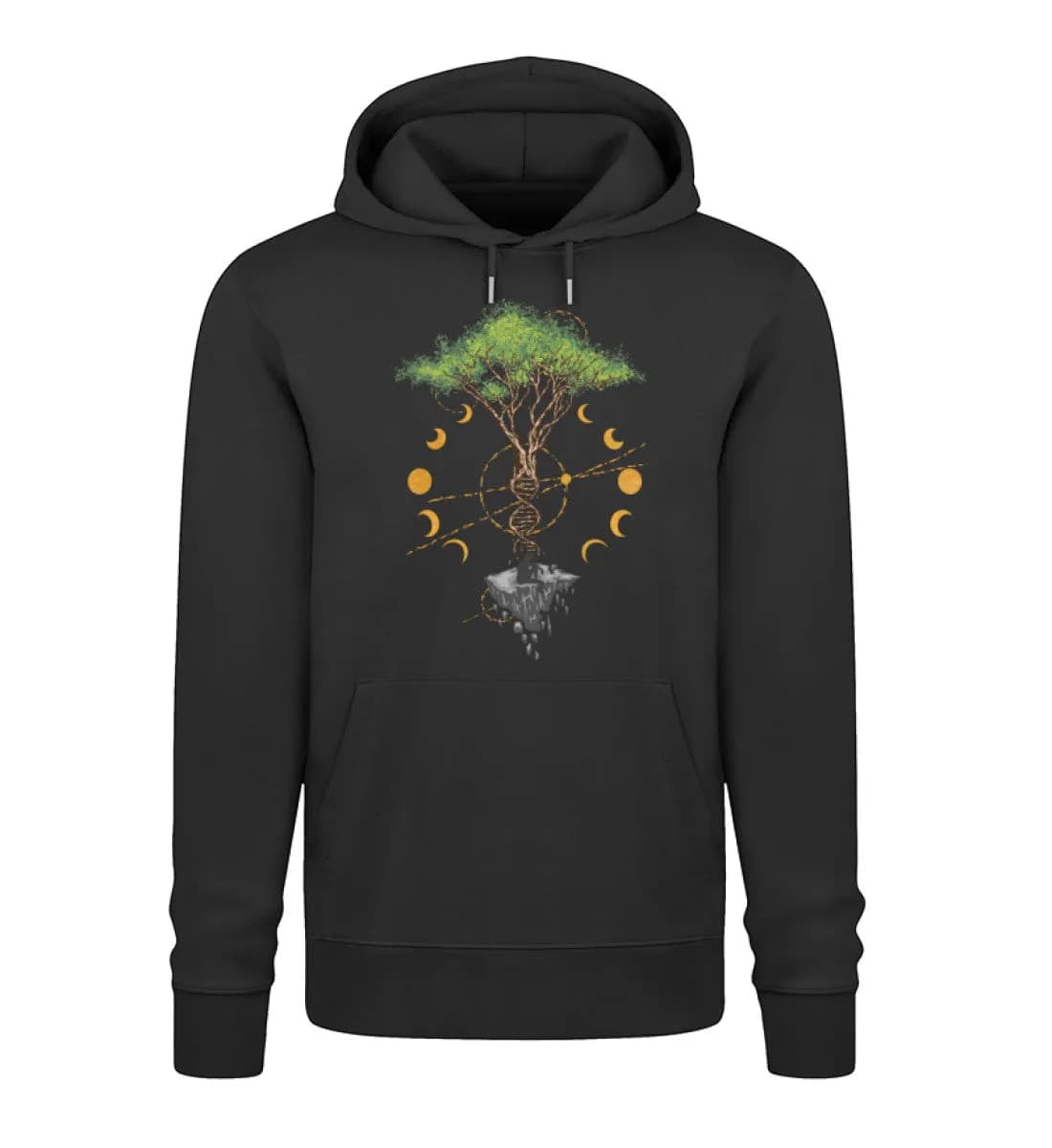 Tree DNA Moon with Man Frontprint - Unisex Premium Bio Hoodie