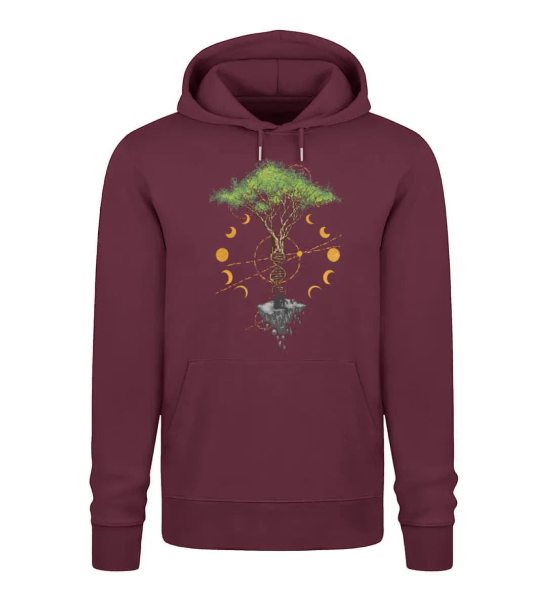 Tree DNA Moon with Man Frontprint - Unisex Premium Bio Hoodie