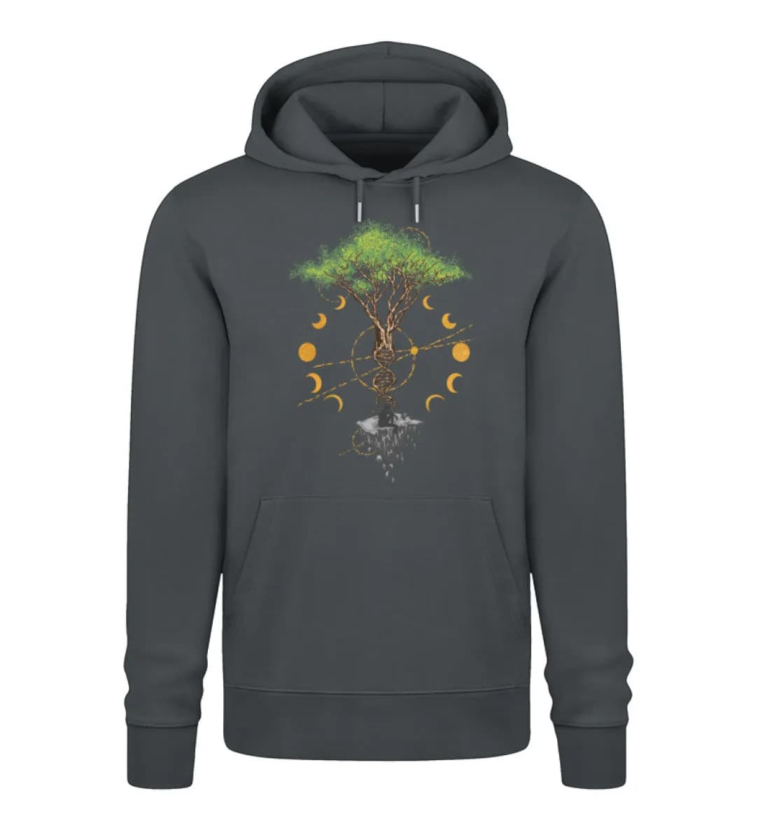 Tree DNA Moon with Man Frontprint - Unisex Premium Bio Hoodie