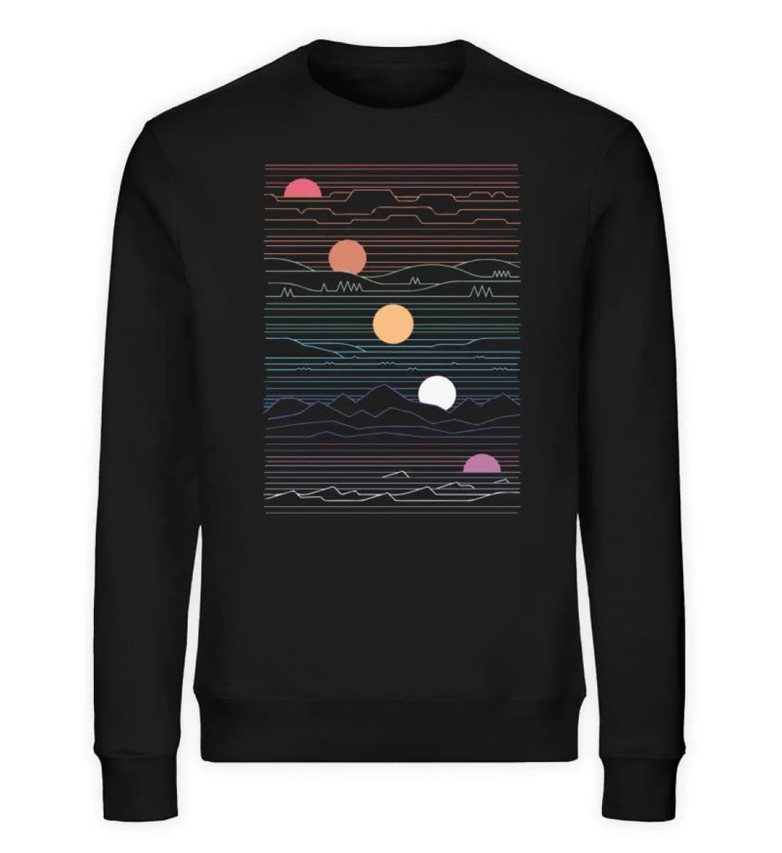 Sonne Berge Linien - Unisex Bio Sweatshirt