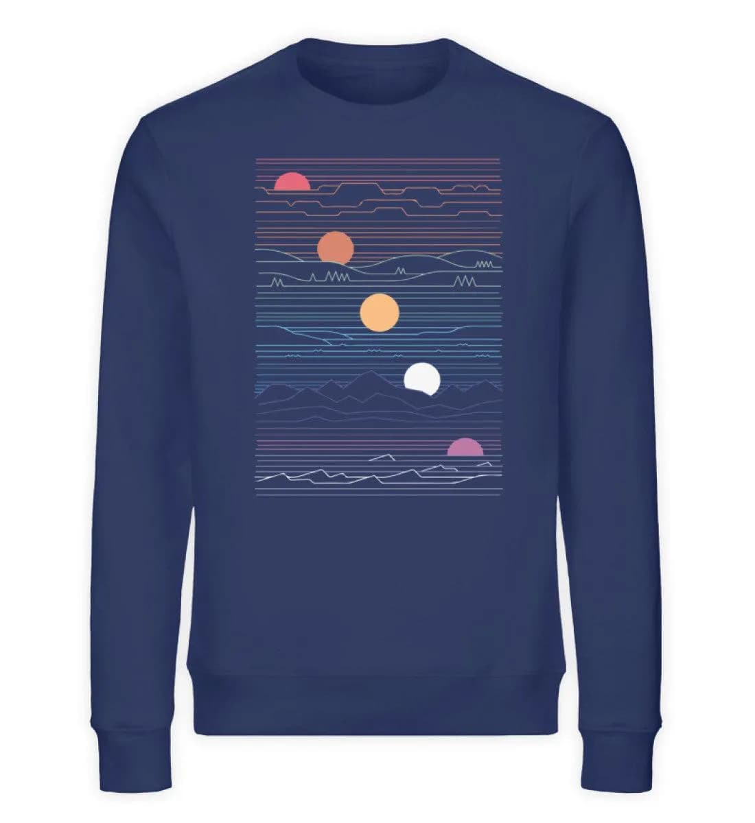 Sonne Berge Linien - Unisex Bio Sweatshirt