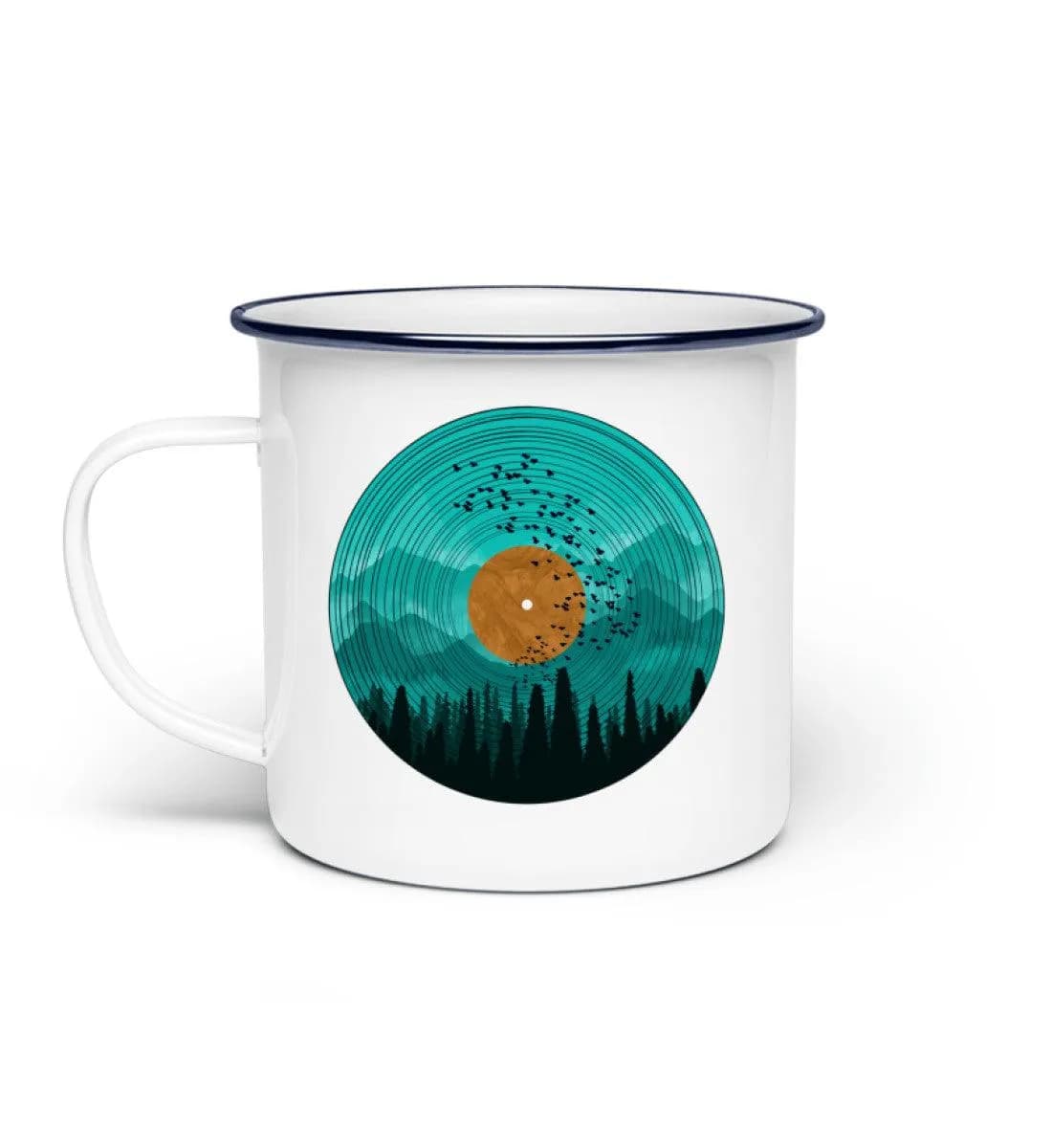 Wald auf Schallplatte - Emaille Tasse
