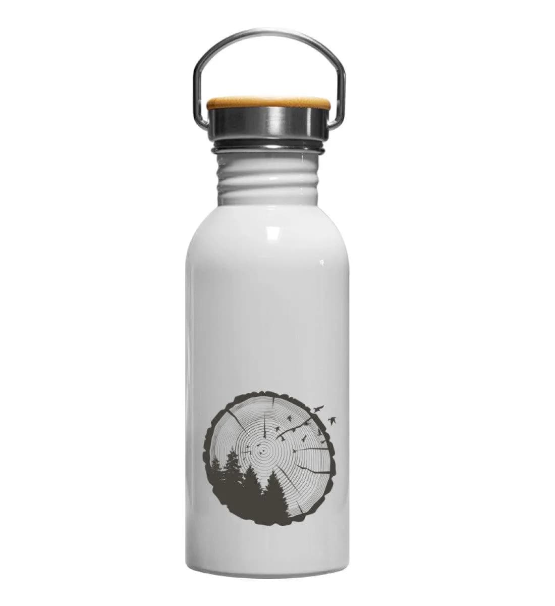 Wald im Stamm - Edelstahl Trinkflasche