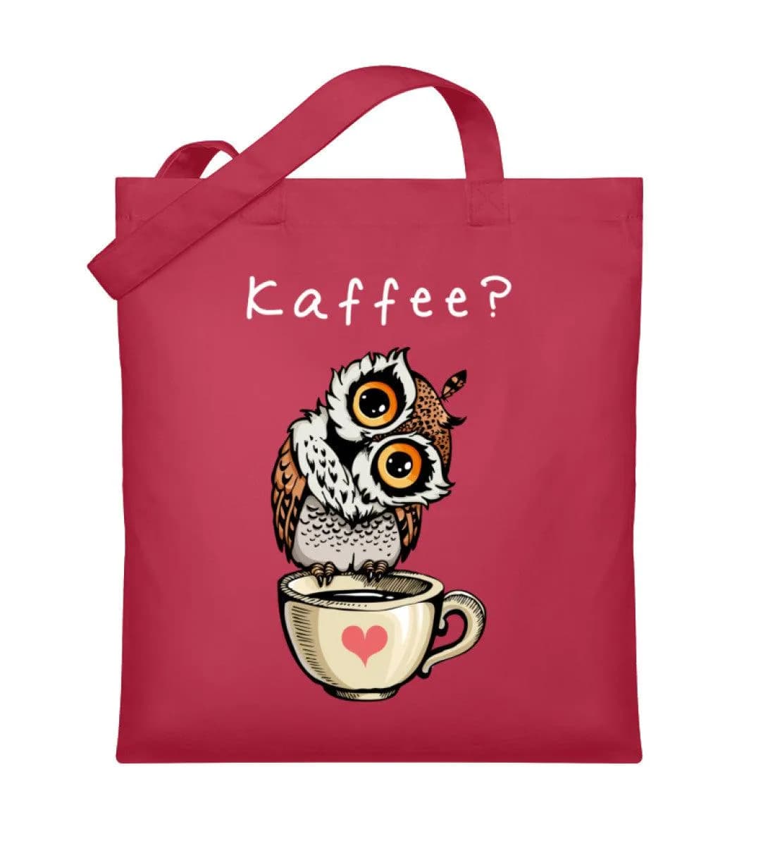 Eule auf Tasse Kaffee? - Organic Jutebeutel