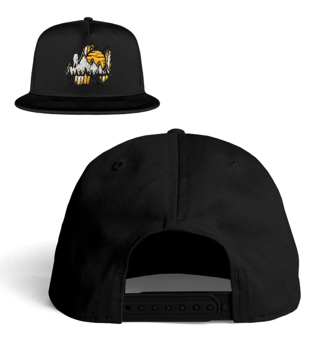 Berge mit Sonne - Snapback Cap mit Stick