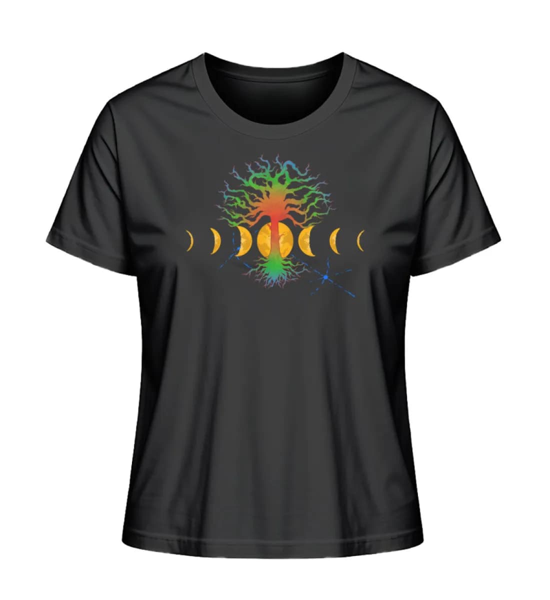 Hot tree with moonphases - Damen Premium Bio Shirt