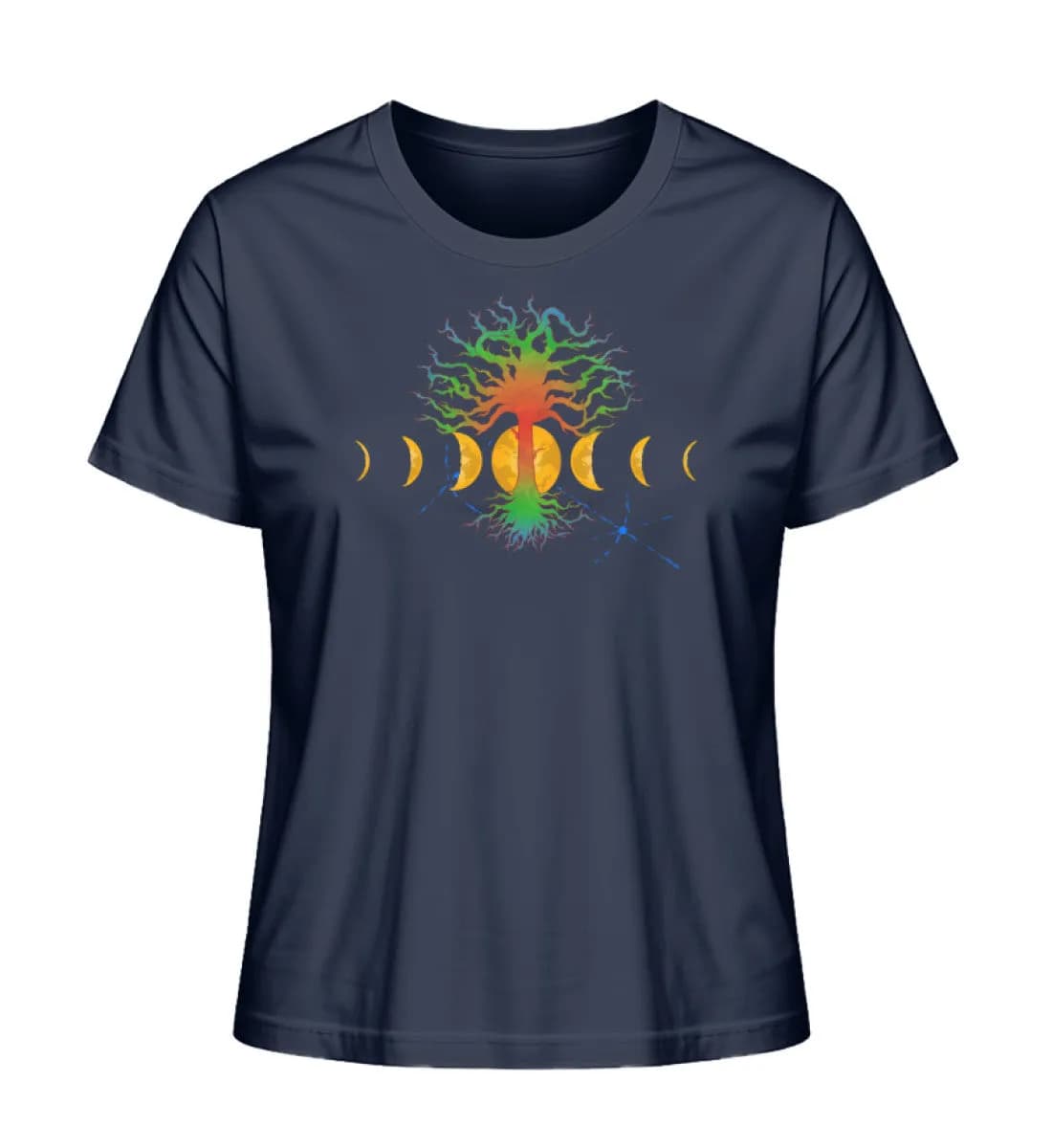 Hot tree with moonphases - Damen Premium Bio Shirt