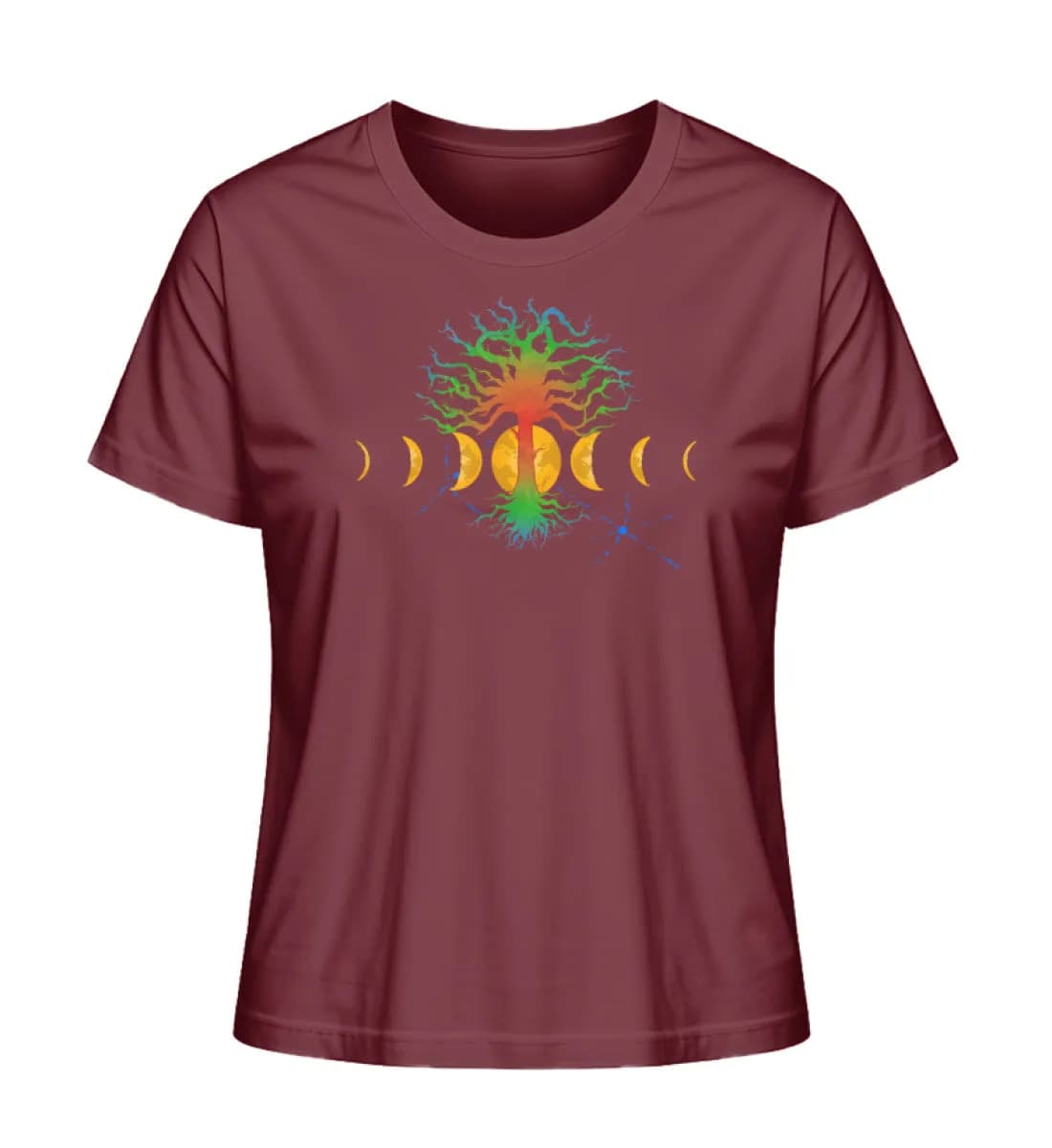 Hot tree with moonphases - Damen Premium Bio Shirt