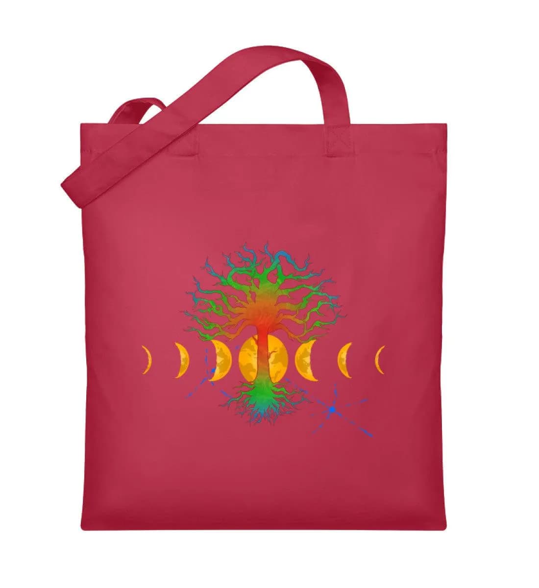 Hot Tree with moonphases - Organic Jutebeutel